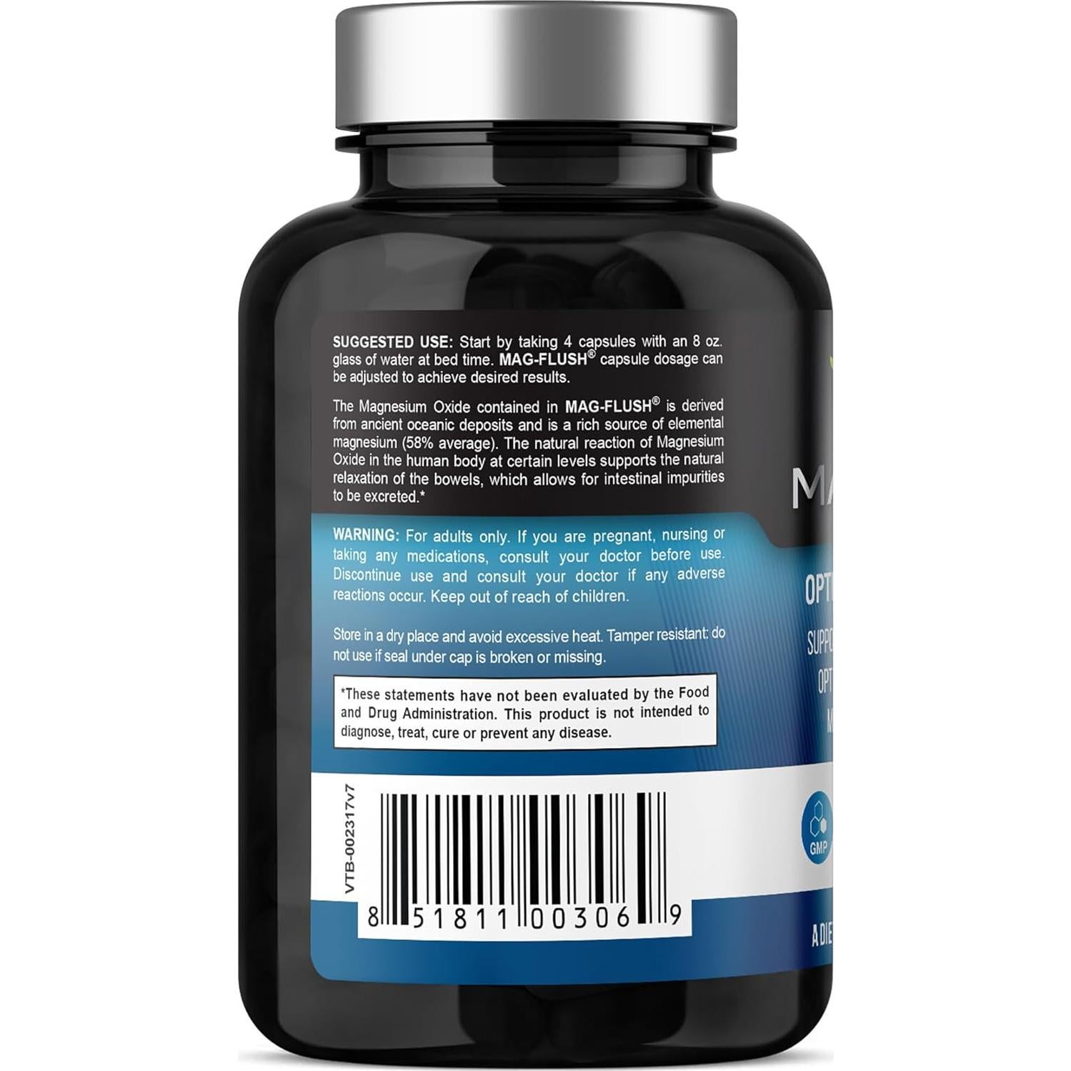 Cápsulas de Óxido de Magnesio Vitabolics Mag Flush 750mg 120 Vcaps