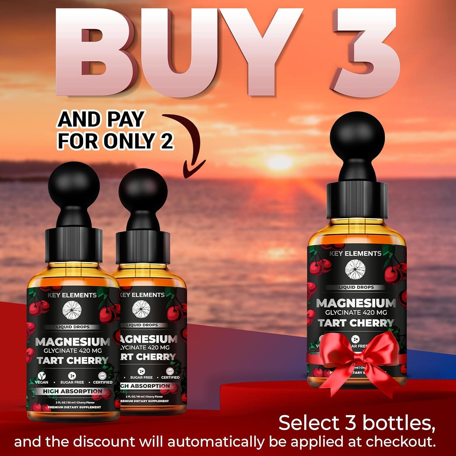 Glicinato de Magnesio Líquido 420 mg con Extracto de Cereza Ácida