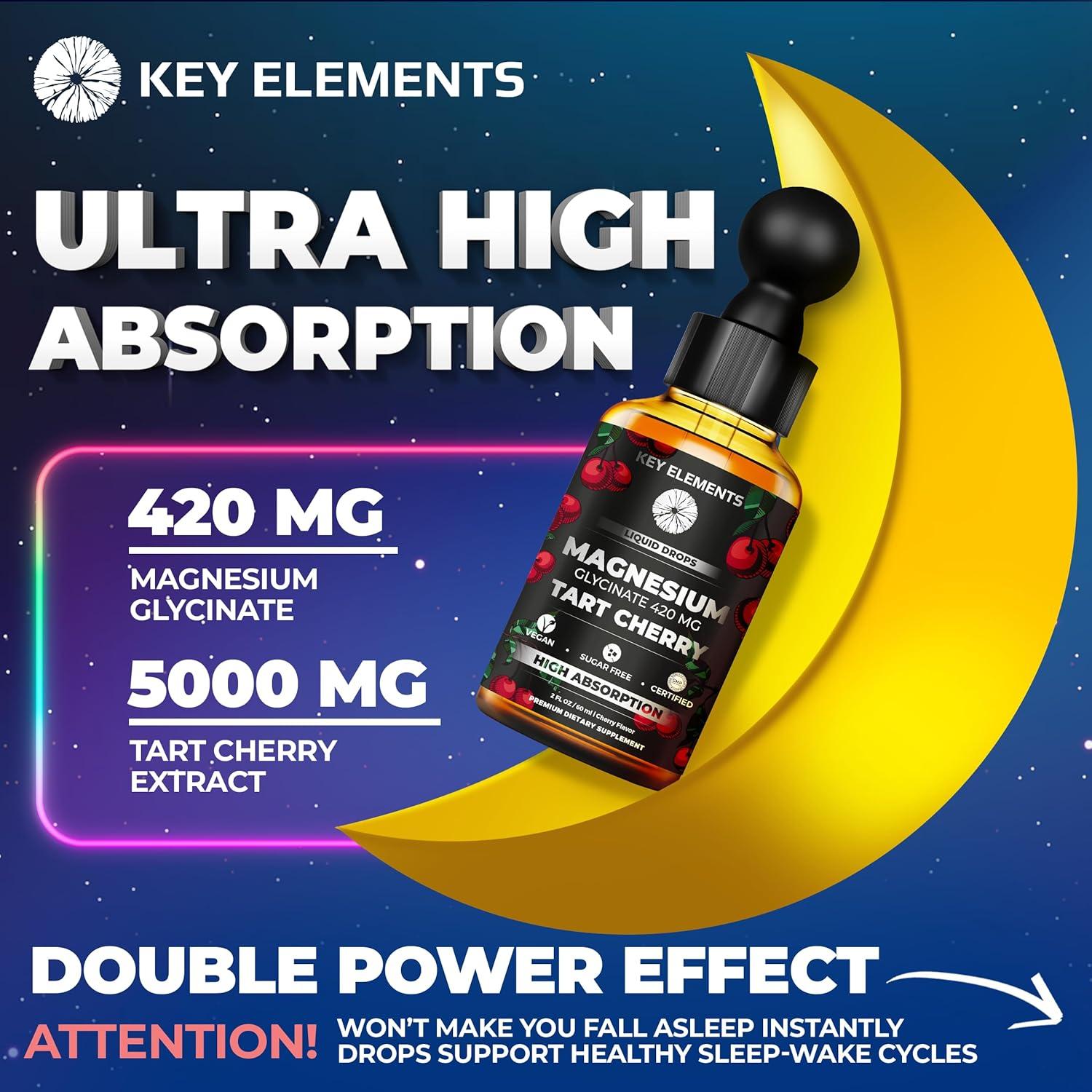 Glicinato de Magnesio Líquido 420 mg con Extracto de Cereza Ácida