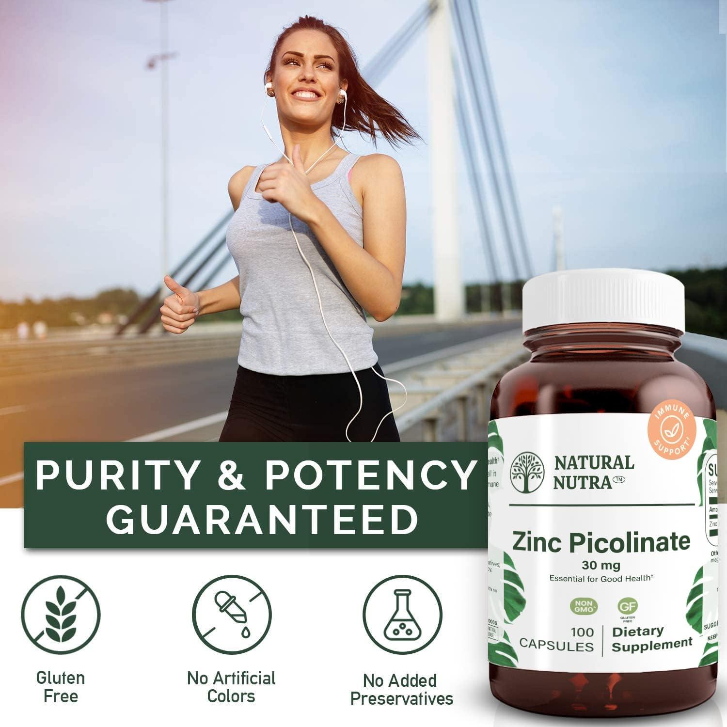 Zinc Picolinate Natural Nutra 30 mg 100 Cápsulas Suplemento