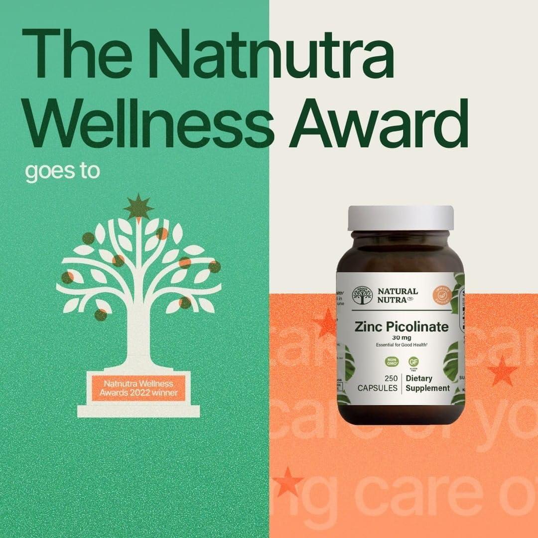 Zinc Picolinate Natural Nutra 30 mg 100 Cápsulas Suplemento