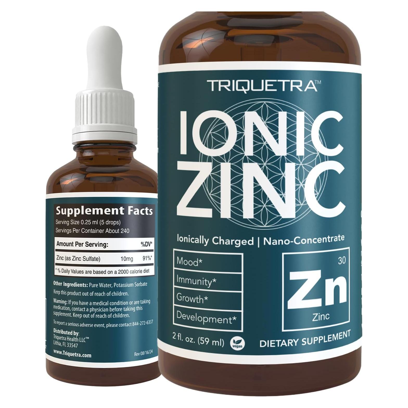 Zinc Líquido Iónico Triquetra Health 59.15 ml - Alta Absorción