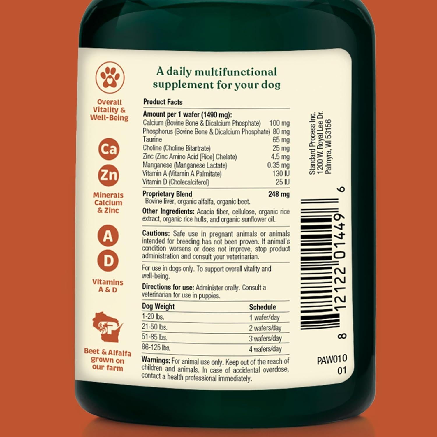 Suplemento Salud Integral para Perros Standard Process 90 Tabletas