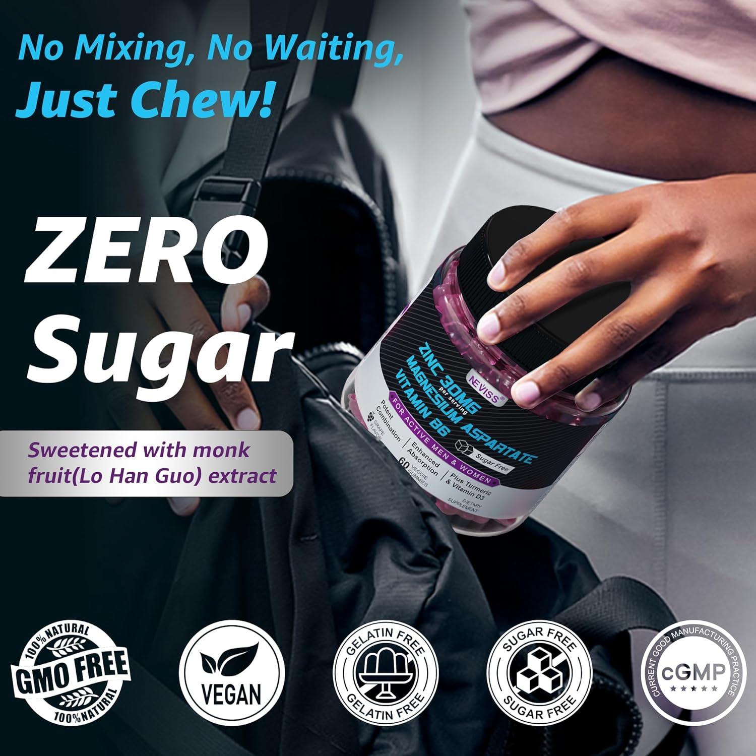 Gominolas de Zinc y Magnesio Neviss 120 Unidades Sin Azúcar