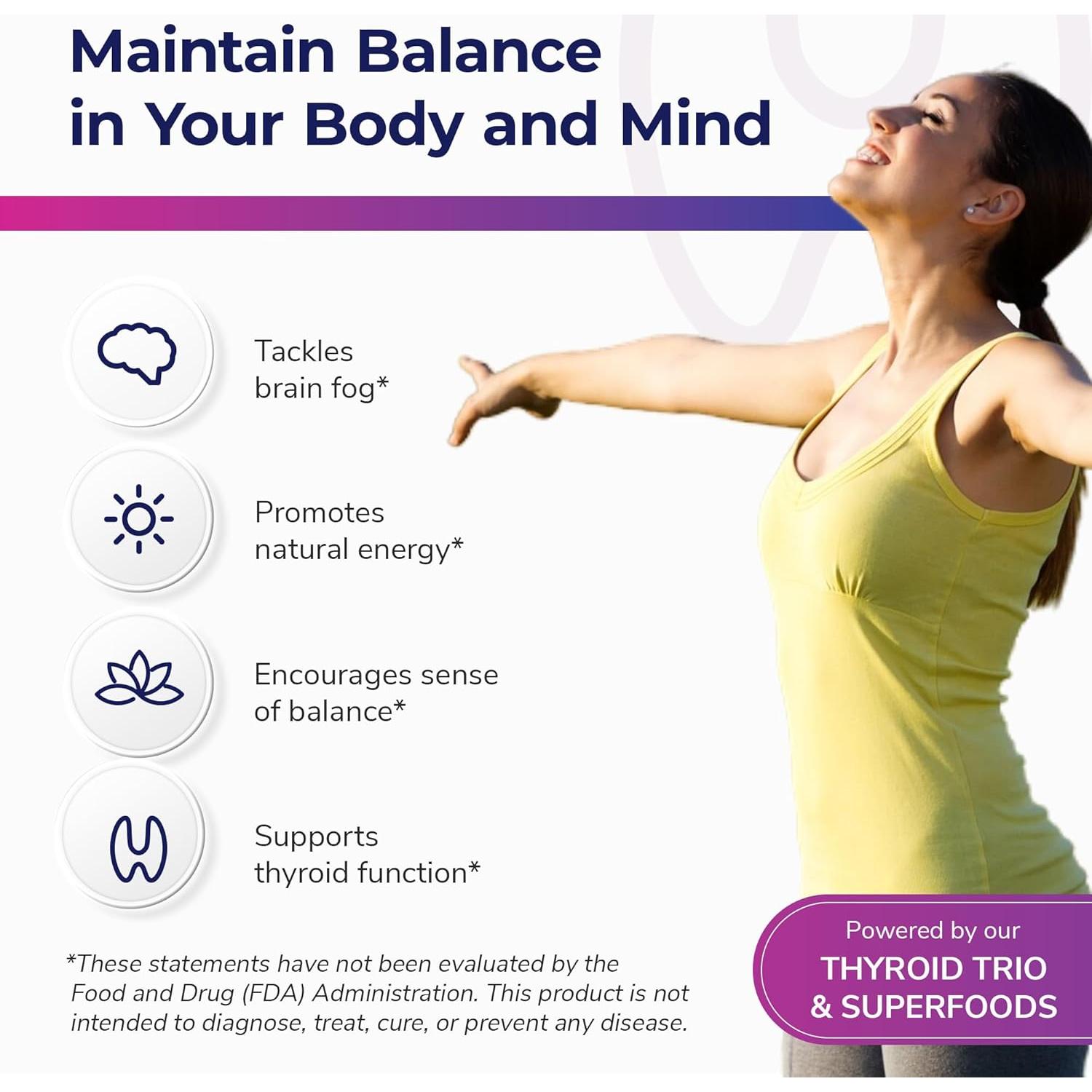 Suplemento Thyroid Renew para Tiroides - 60 Cápsulas con Zinc, Selenio y Cobre