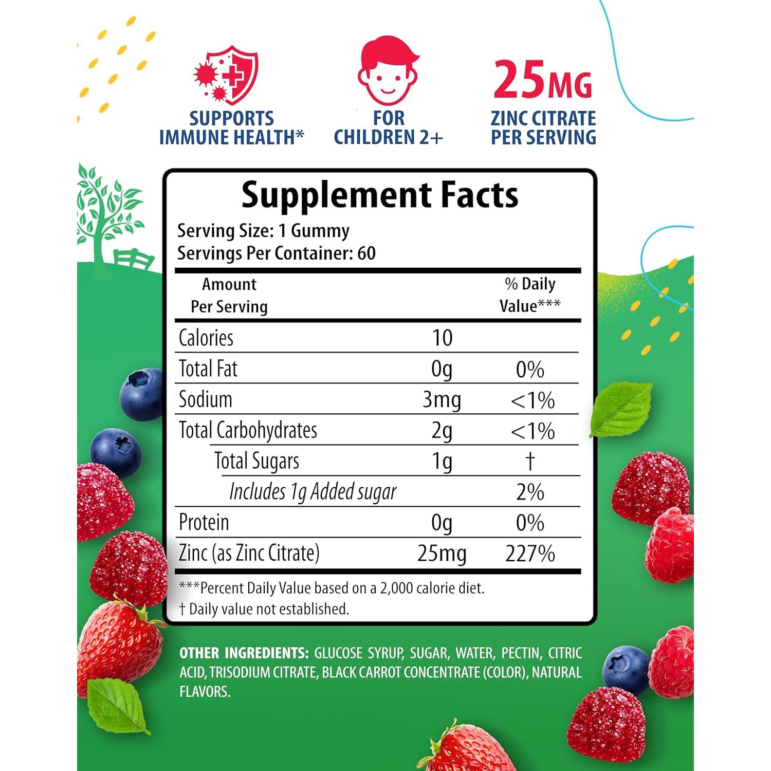 Gomitas de Zinc Masticables Sunny Sam 60 Unidades - Apoyo Inmunológico