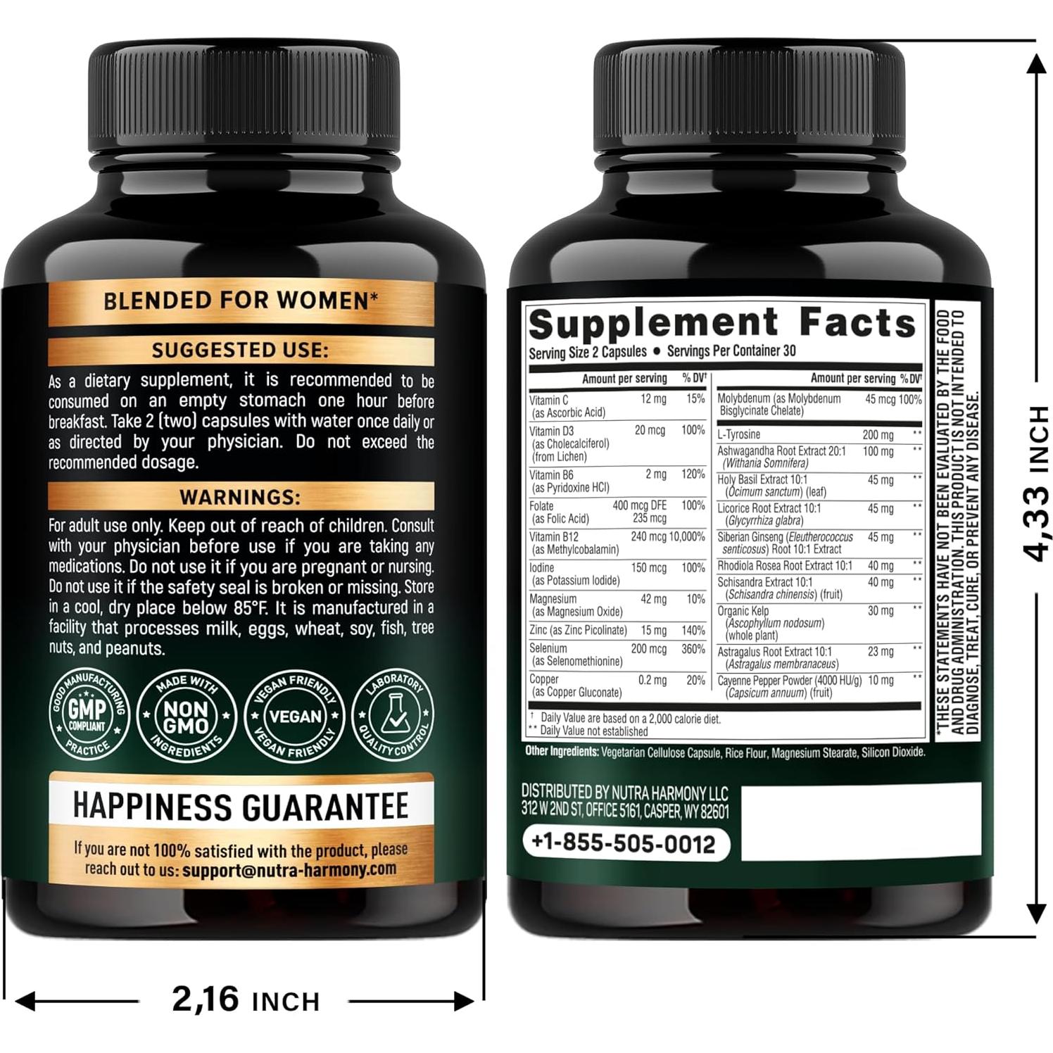 Suplemento Tiroides Nutra Harmony 21 en 1 - 60 Cápsulas