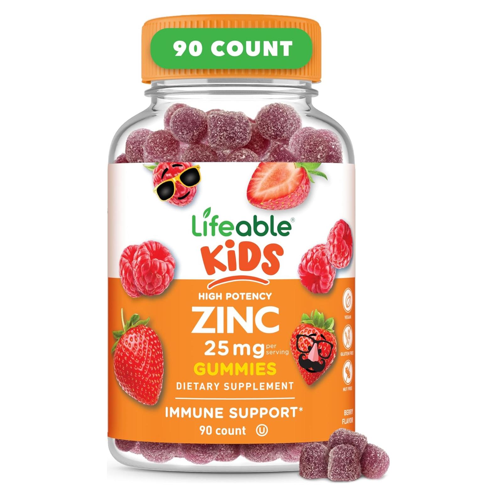 Gominolas de Zinc Lifeable para Niños 25mg 90 Unidades