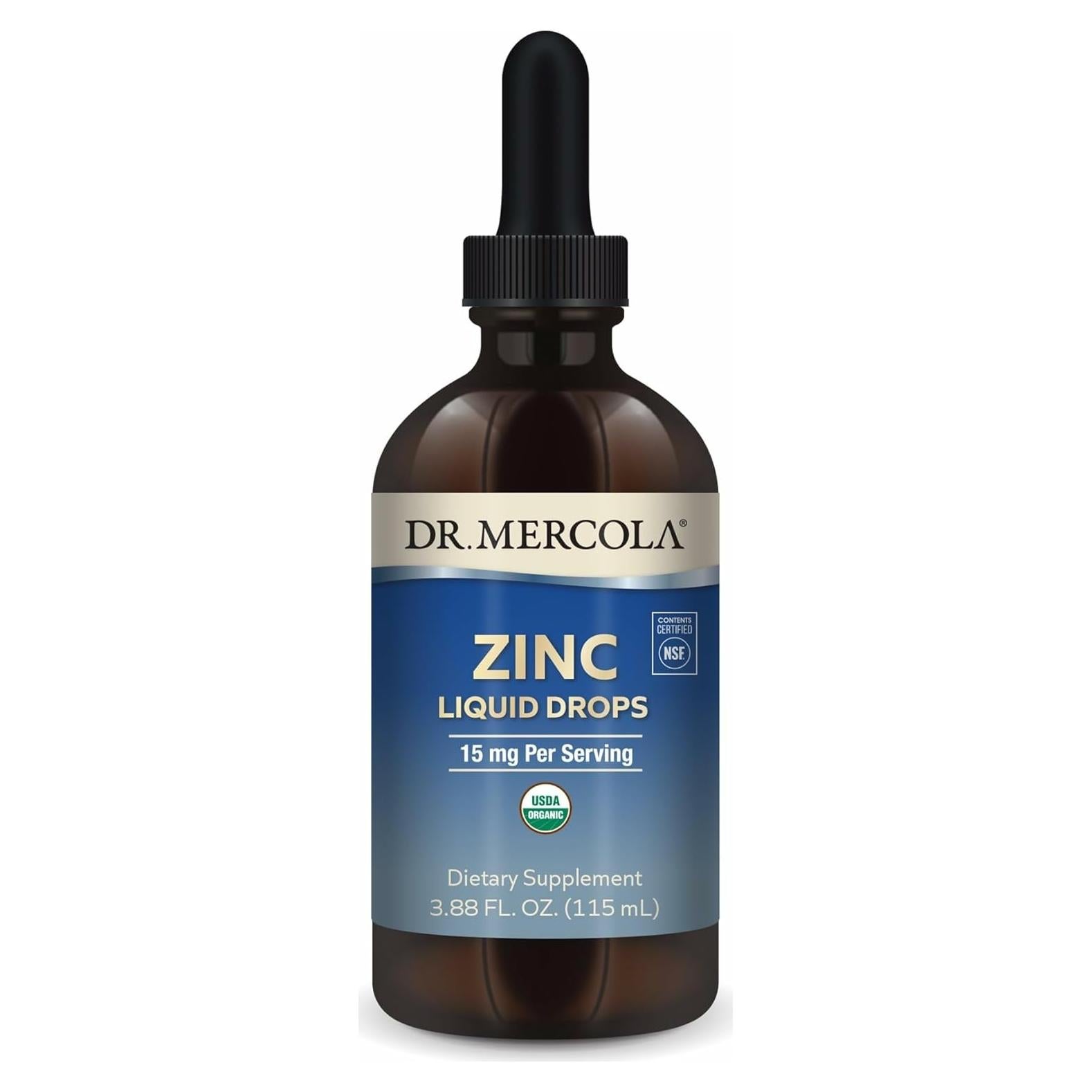 Gotas Líquidas de Zinc Orgánico Dr. Mercola - 15 mg - 113 ml