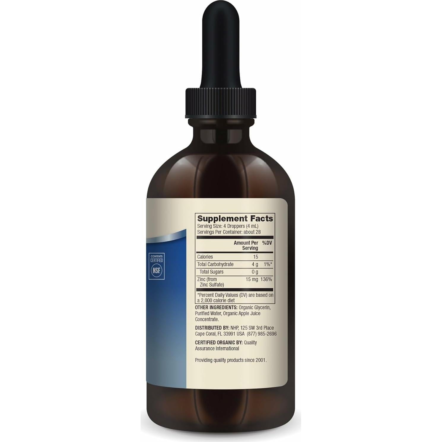 Gotas Líquidas de Zinc Orgánico Dr. Mercola - 15 mg - 113 ml