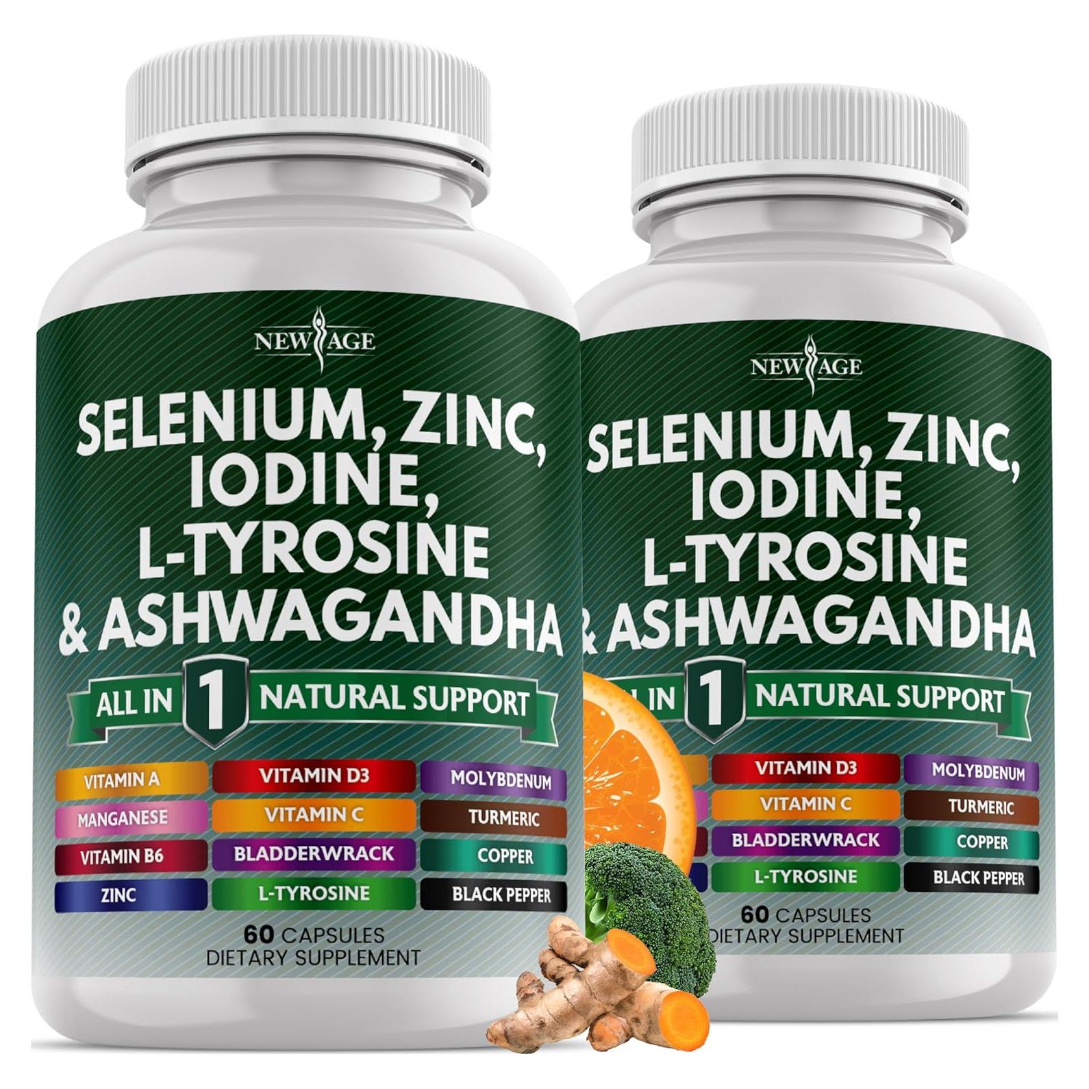 Suplemento New Age Tiroides 120 Cápsulas Selenio Zinc Yodo