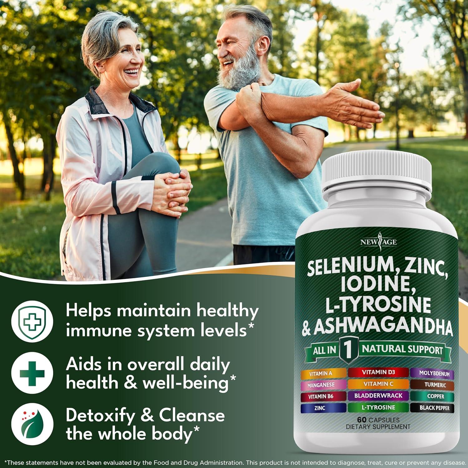 Suplemento New Age Tiroides 120 Cápsulas Selenio Zinc Yodo