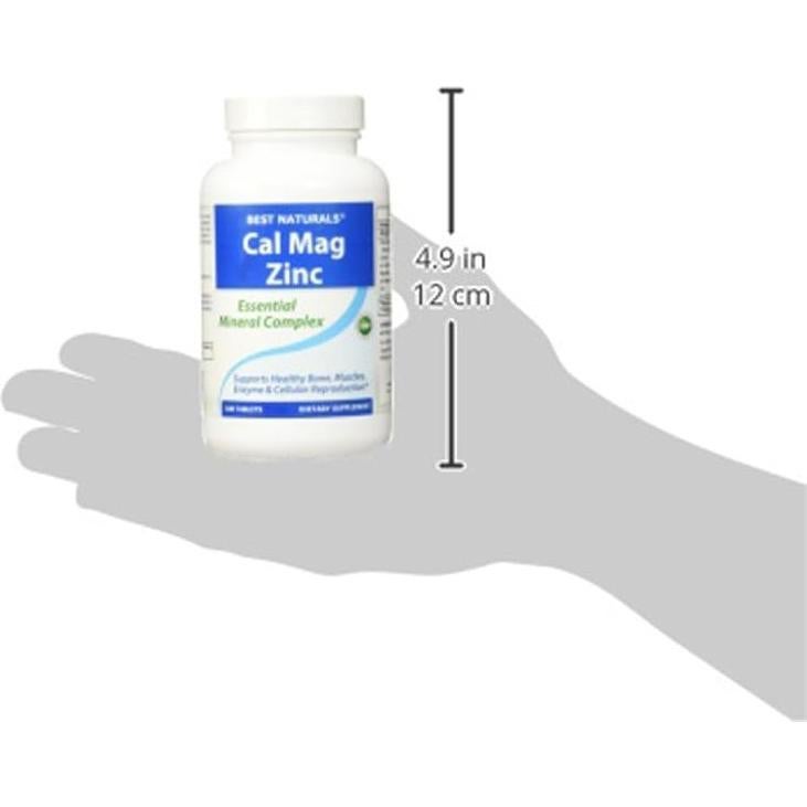Calcio Magnesio Zinc Best Naturals 180 Tabletas Sin Sabor