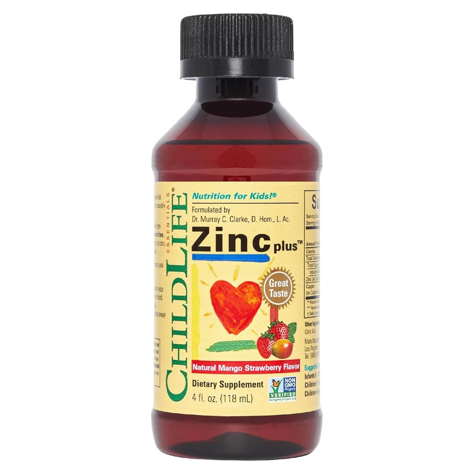 Suplemento Líquido de Zinc ChildLife Essentials 118ml - Mango Fresa