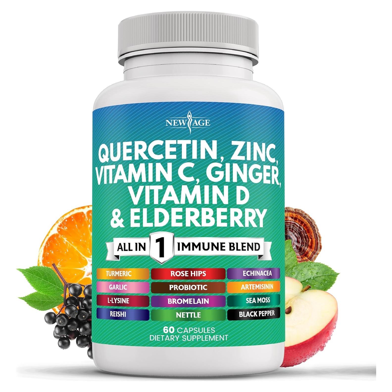 Suplemento Inmunológico Quercetina Zinc Vitamina C 60 Cápsulas