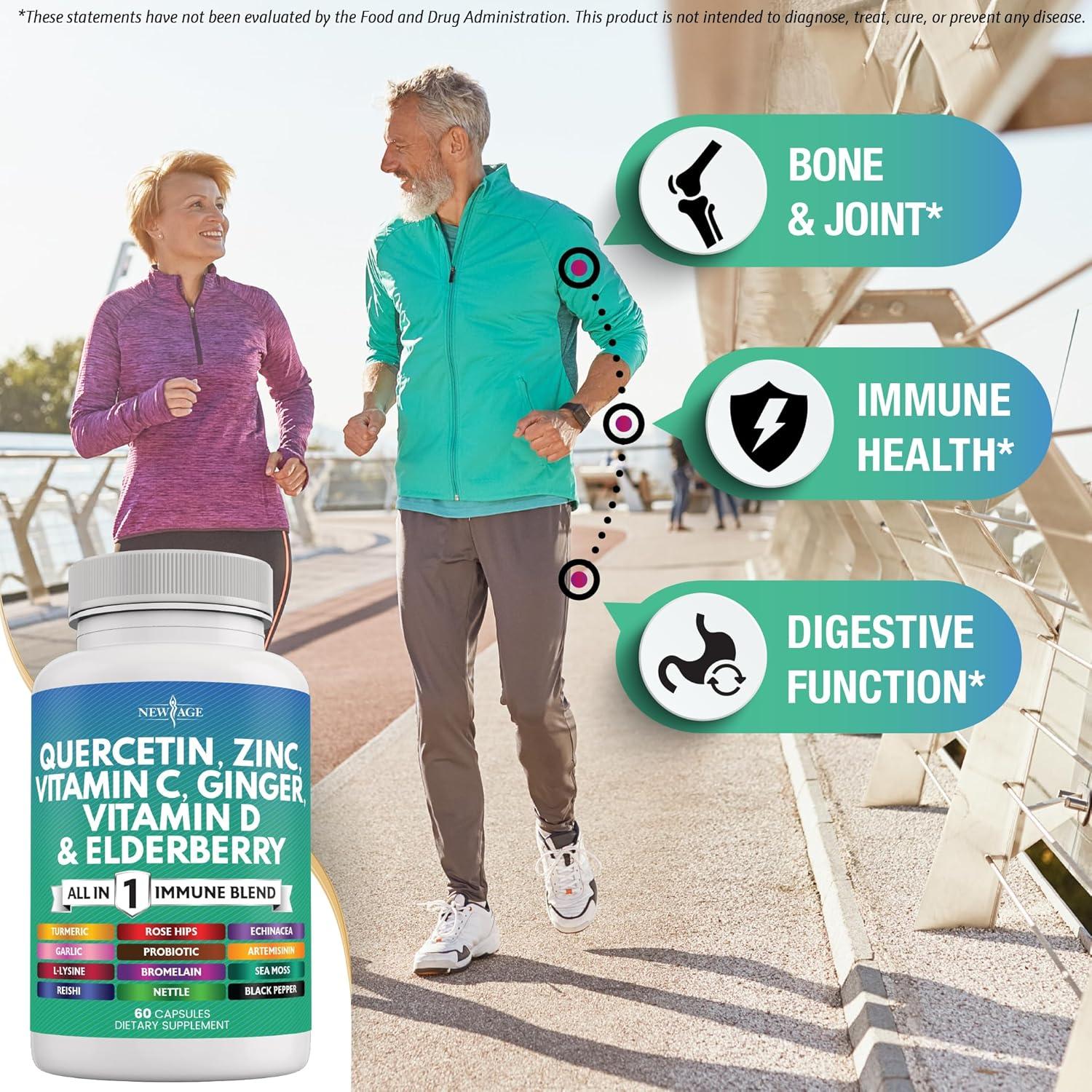 Suplemento Inmunológico Quercetina Zinc Vitamina C 60 Cápsulas