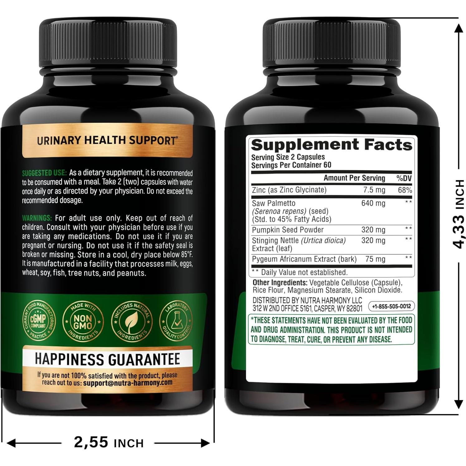 Saw Palmetto Nutra Harmony 640mg - Suplemento Prostático 120 Cápsulas