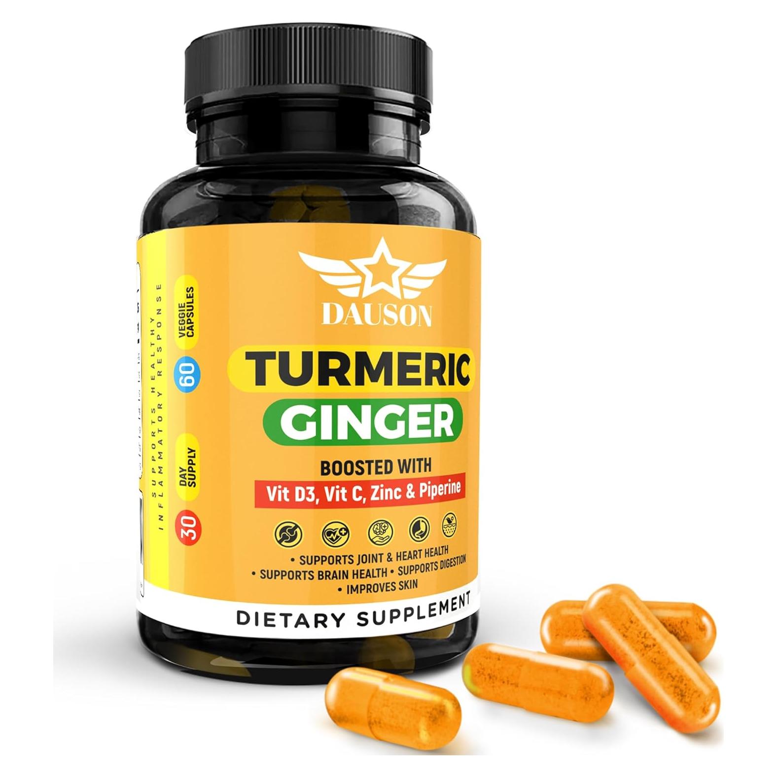 Suplemento de Cúrcuma y Jengibre DAUSON 60 Cápsulas