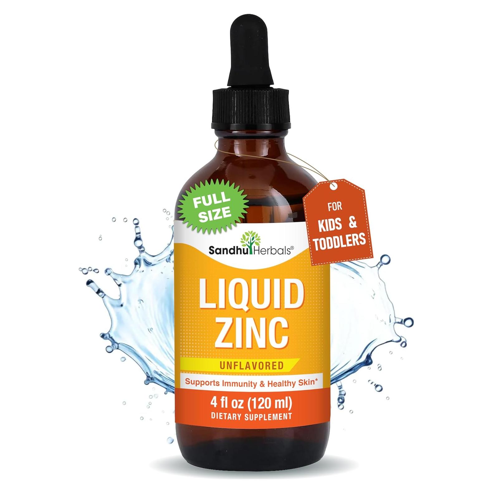 Zinc Líquido para Niños Sandhu Herbals 120 ml - Suplemento Inmunológico