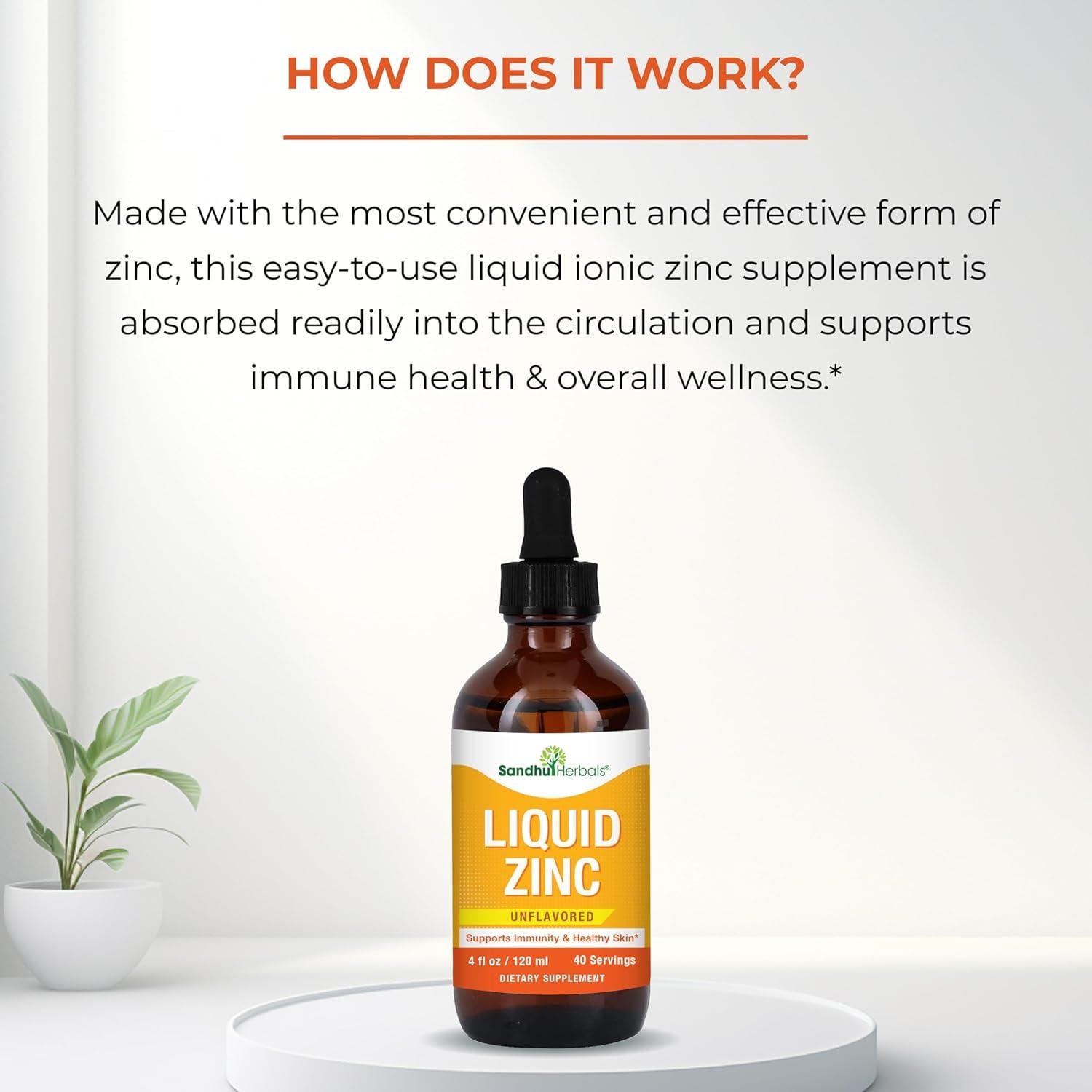 Zinc Líquido para Niños Sandhu Herbals 120 ml - Suplemento Inmunológico