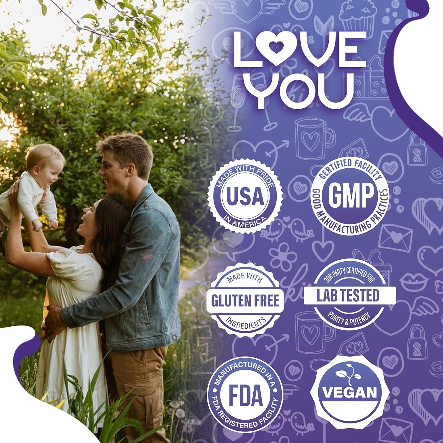 Suplemento Inmunológico Love You - 1000mg Vitamina C, Zinc, Ajo - 120 Cápsulas Veganas - Antioxidante y Sin OGM