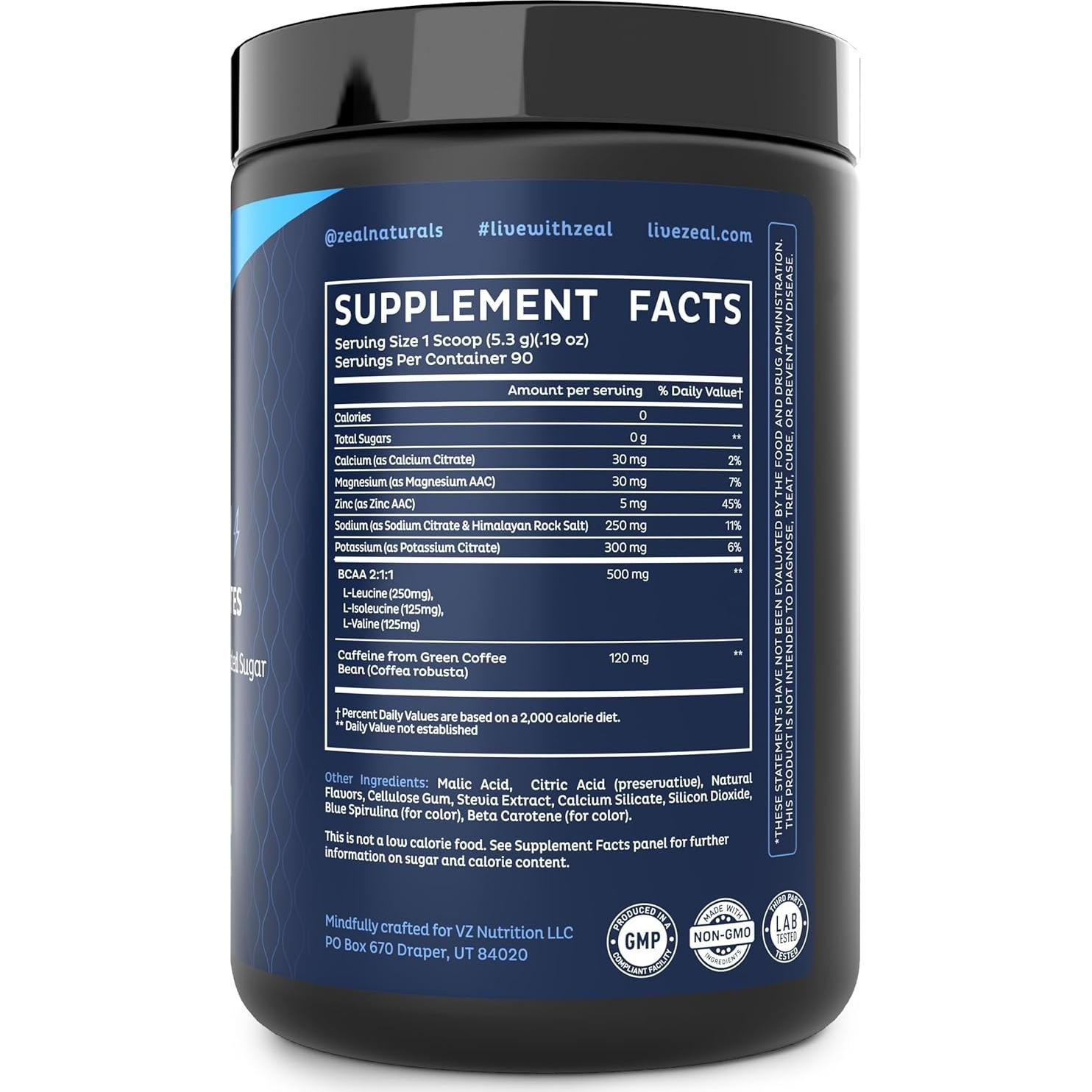 Mezcla de Bebida en Polvo Zeal Naturals 90 Porciones Manzana Verde