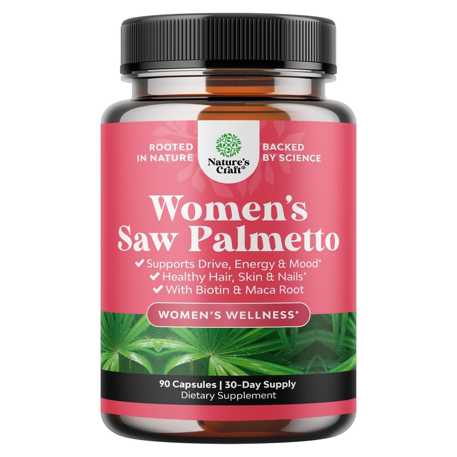 Suplemento Capilar Palmetto Sábila Natures Craft 90 Cápsulas