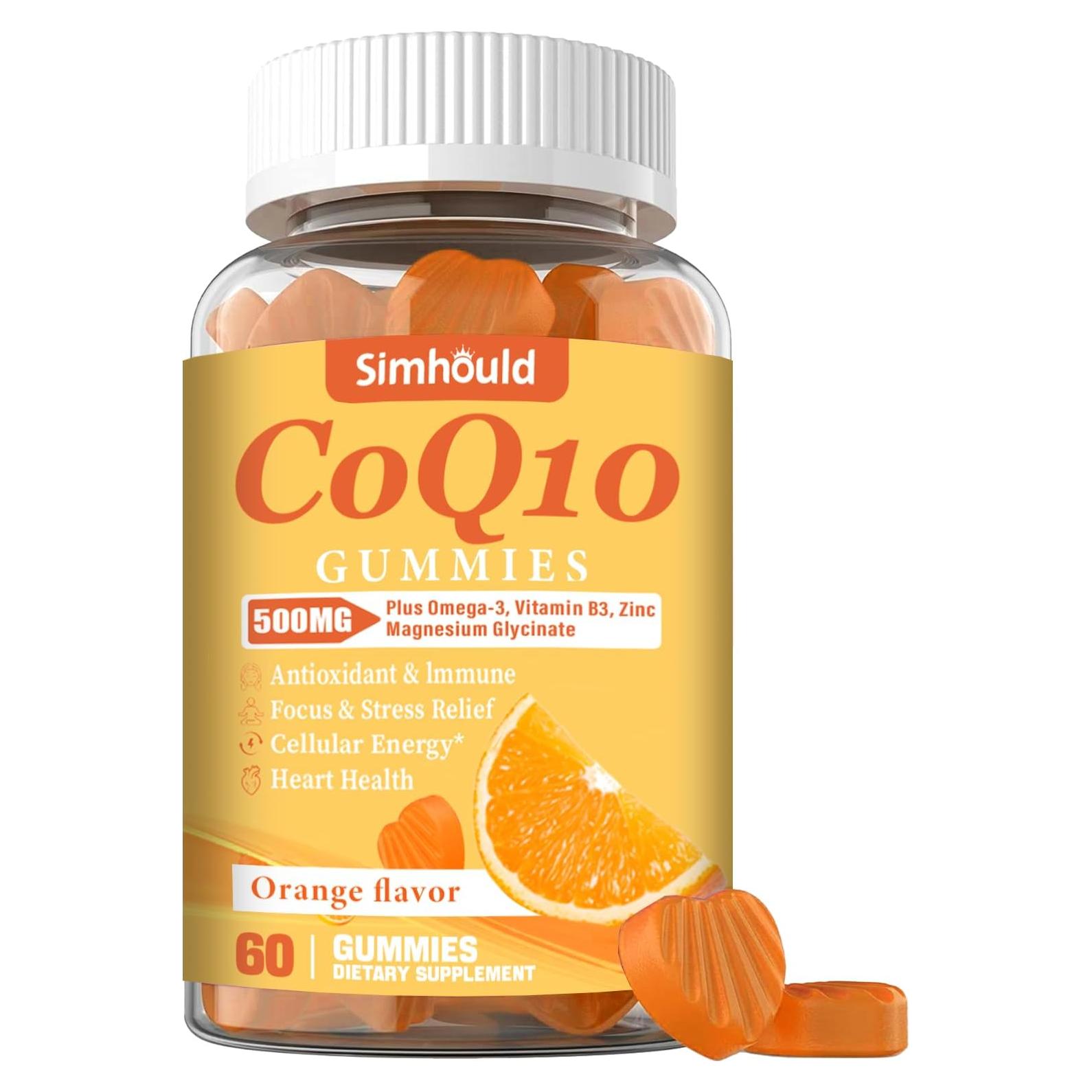 Gominolas CoQ10 500mg Simhould con Omega-3 y Magnesio 60 Cuentas