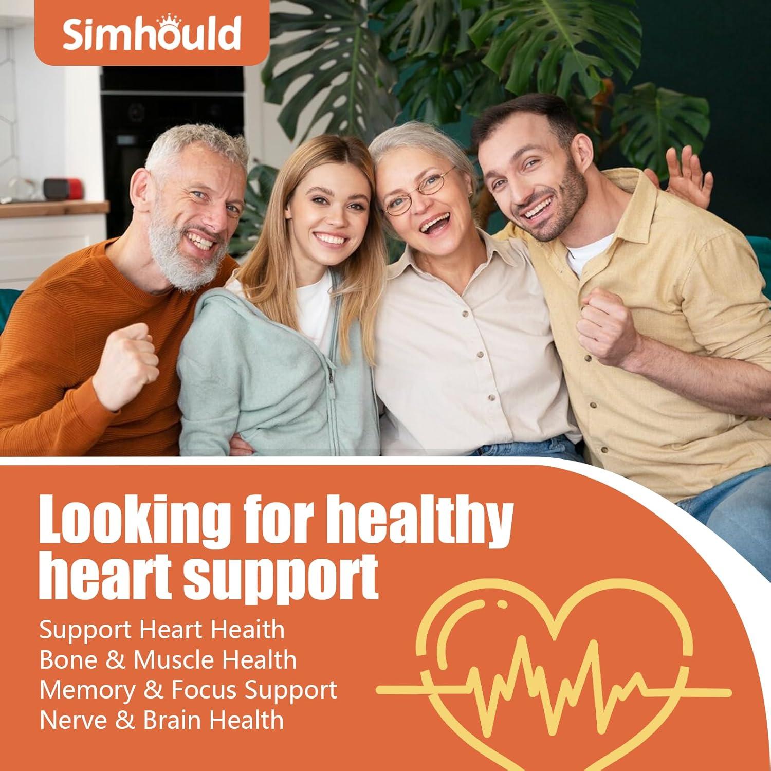 Gominolas CoQ10 500mg Simhould con Omega-3 y Magnesio 60 Cuentas