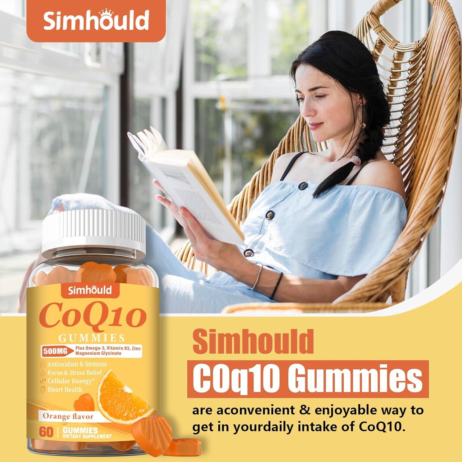 Gominolas CoQ10 500mg Simhould con Omega-3 y Magnesio 60 Cuentas