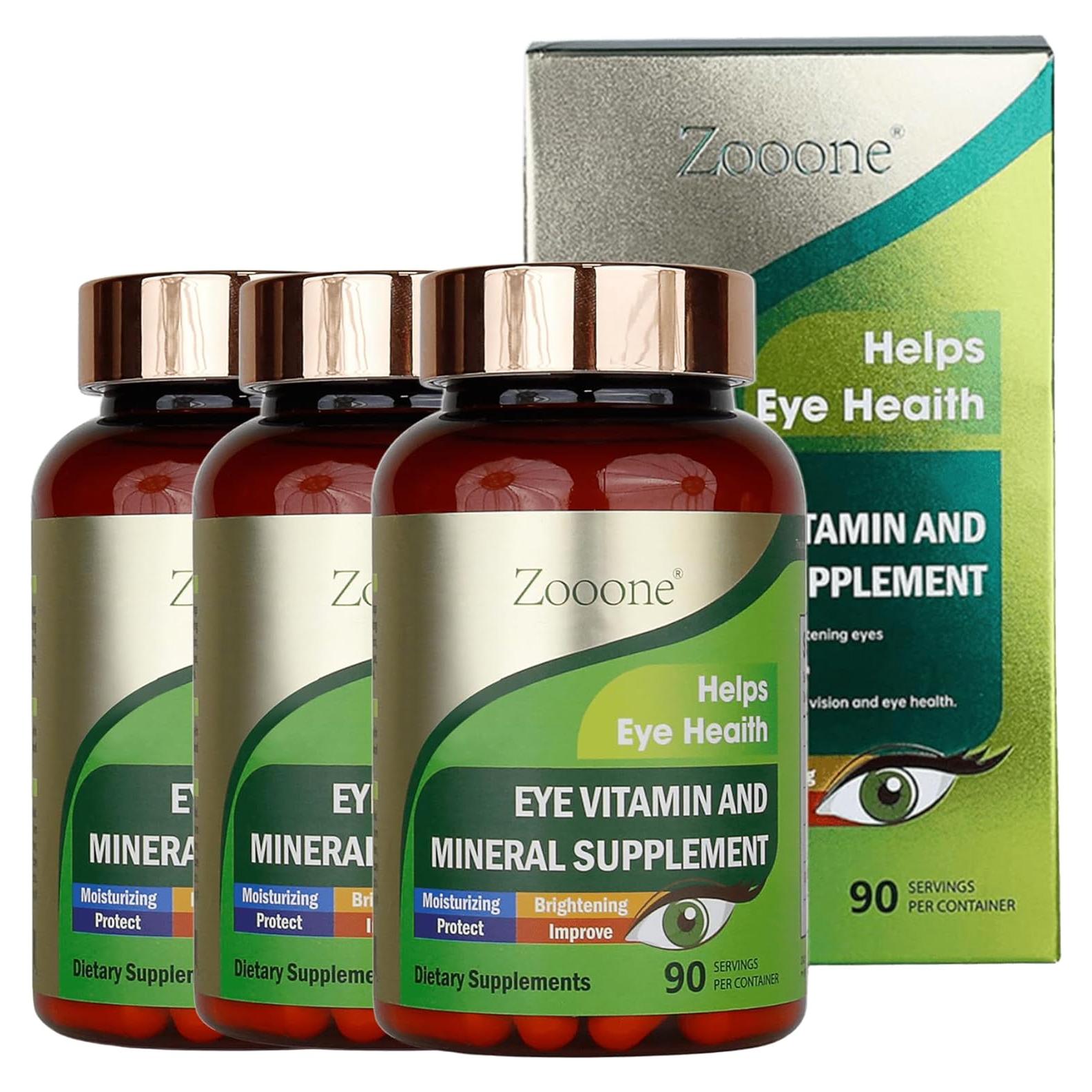 Suplemento de Vitaminas Oculares Zooone - Luteína y Zinc, 90 Tabletas