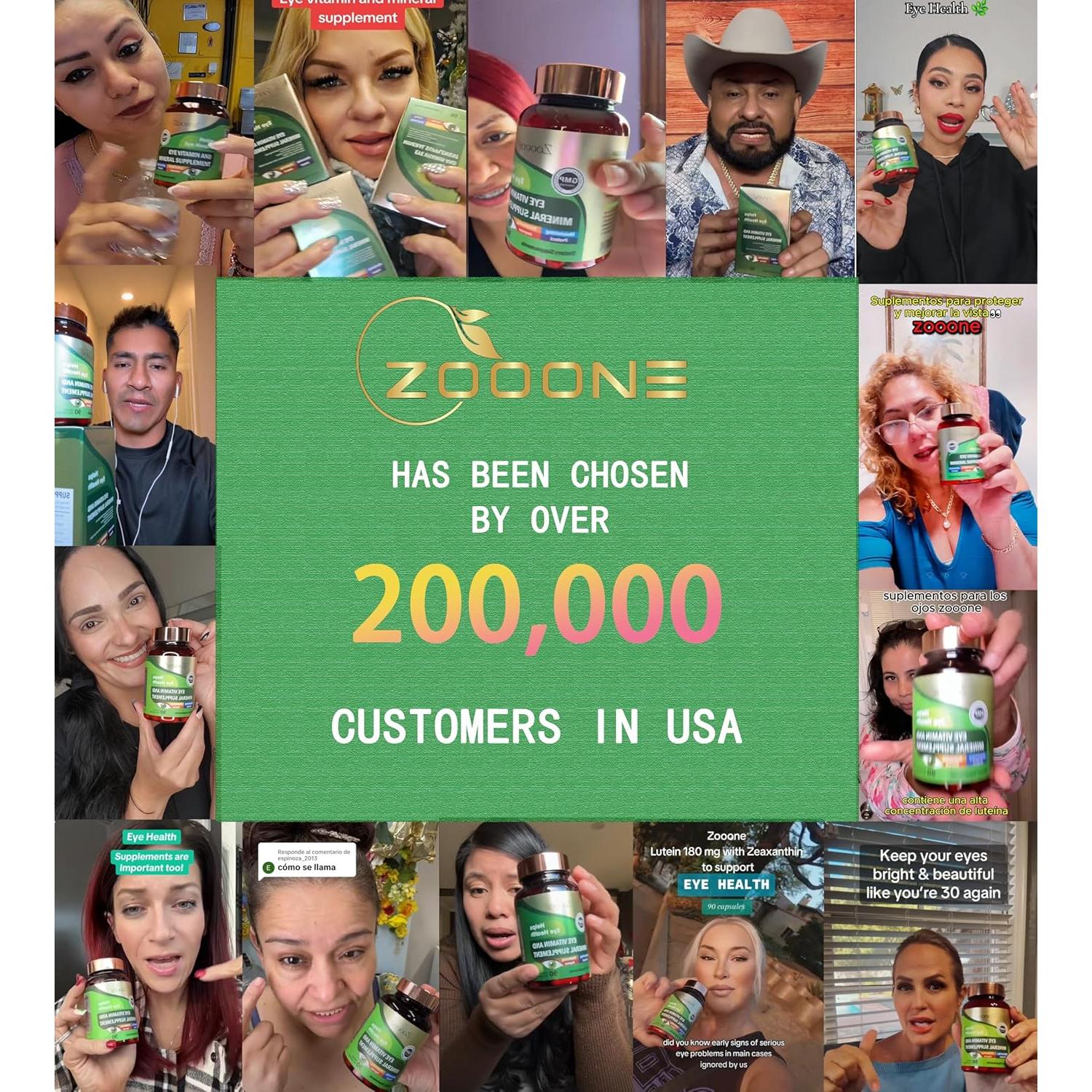 Suplemento de Vitaminas Oculares Zooone - Luteína y Zinc, 90 Tabletas