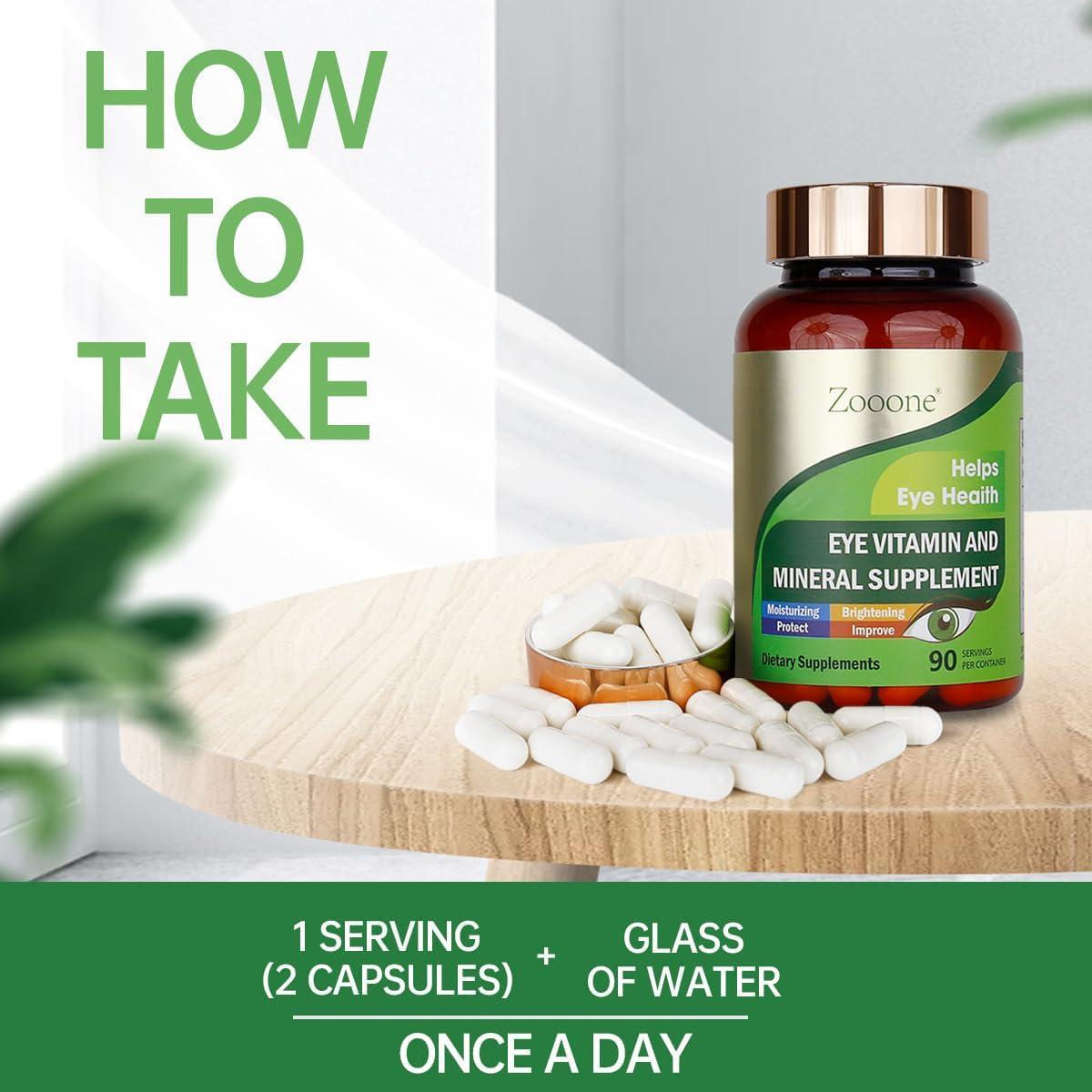 Suplemento de Vitaminas Oculares Zooone - Luteína y Zinc, 90 Tabletas