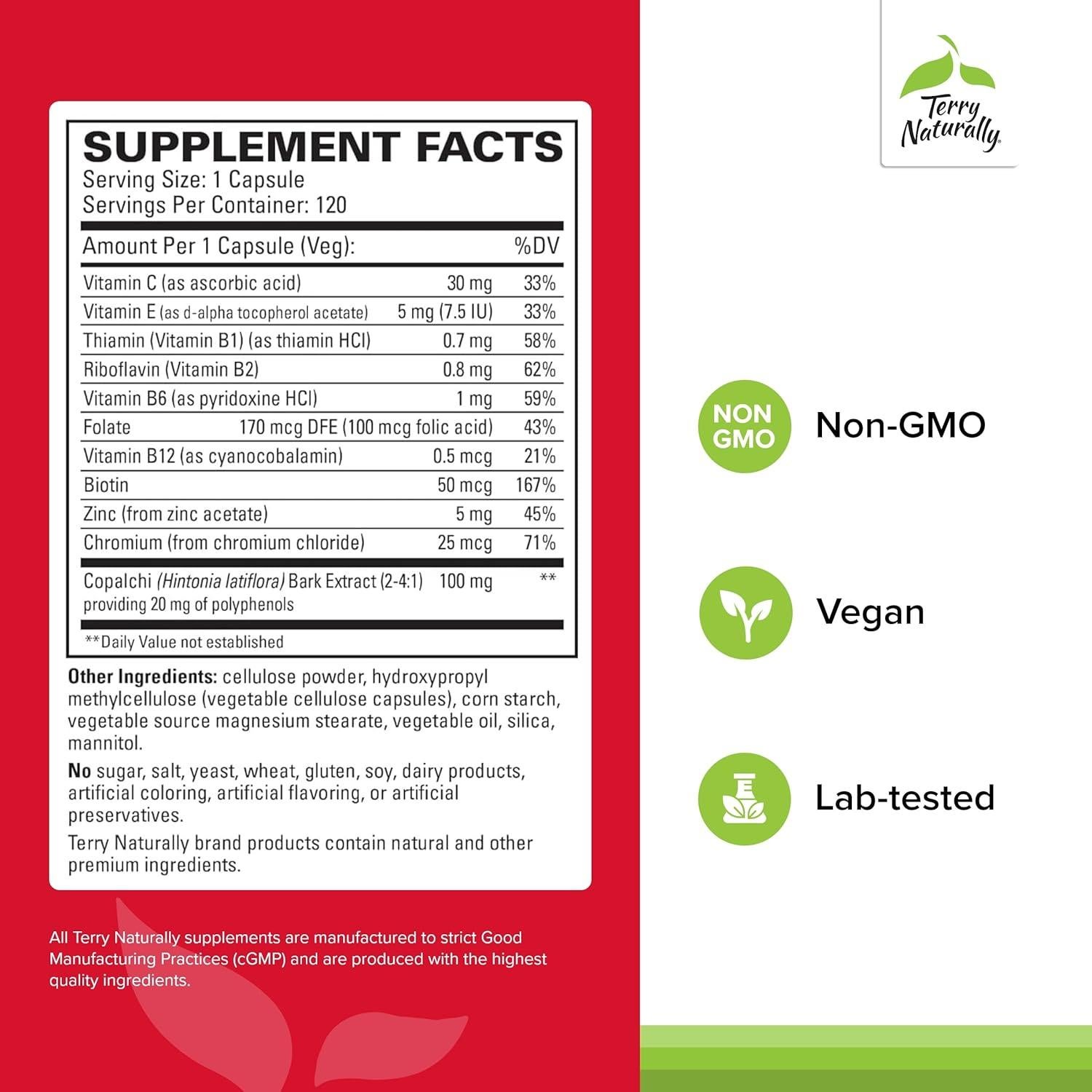 Suplemento Sucontral D Terry Naturally - B-Complejo y Folato - 120 Cápsulas