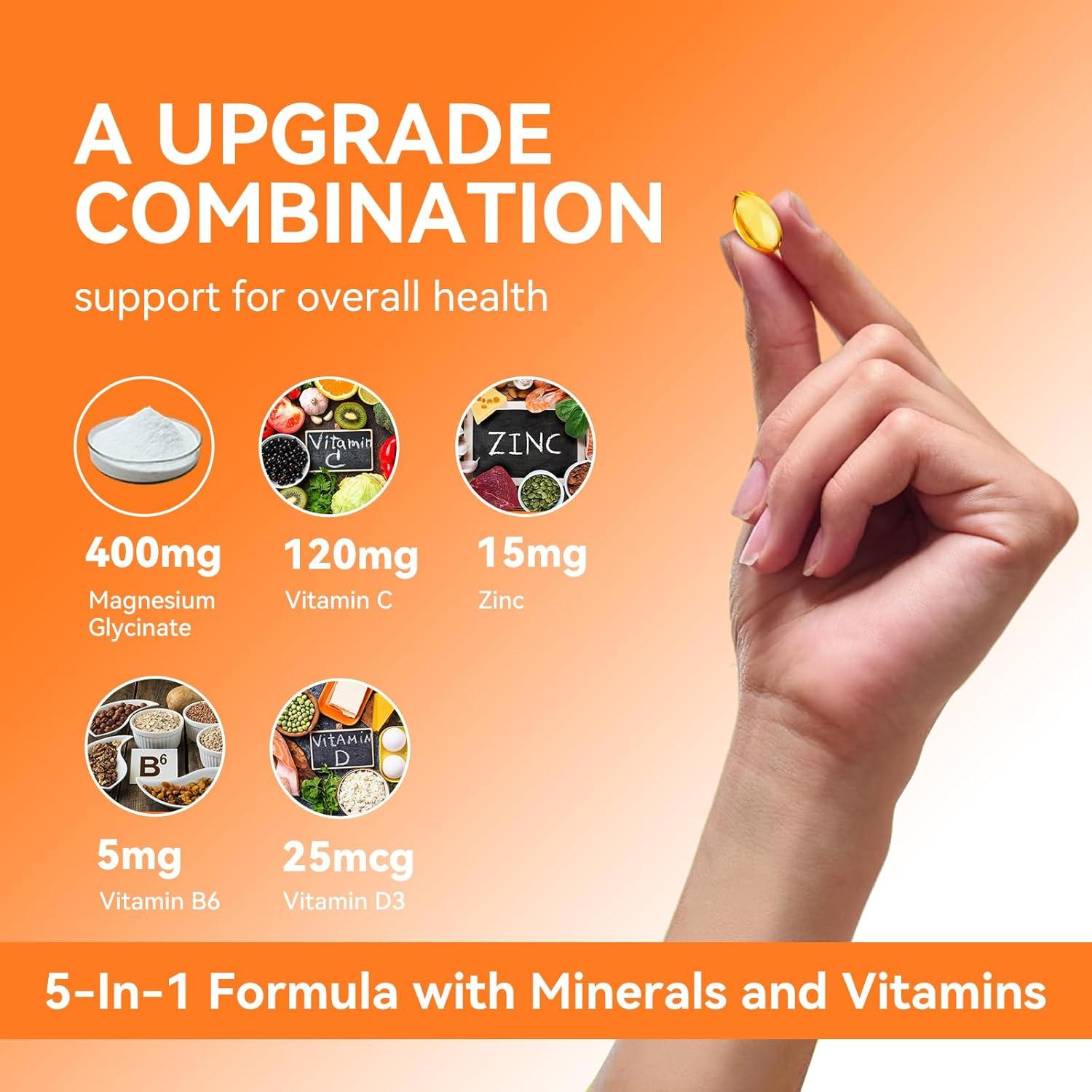 Suplemento Glicinato de Magnesio Hovika 400mg 120 Softgels Veganas