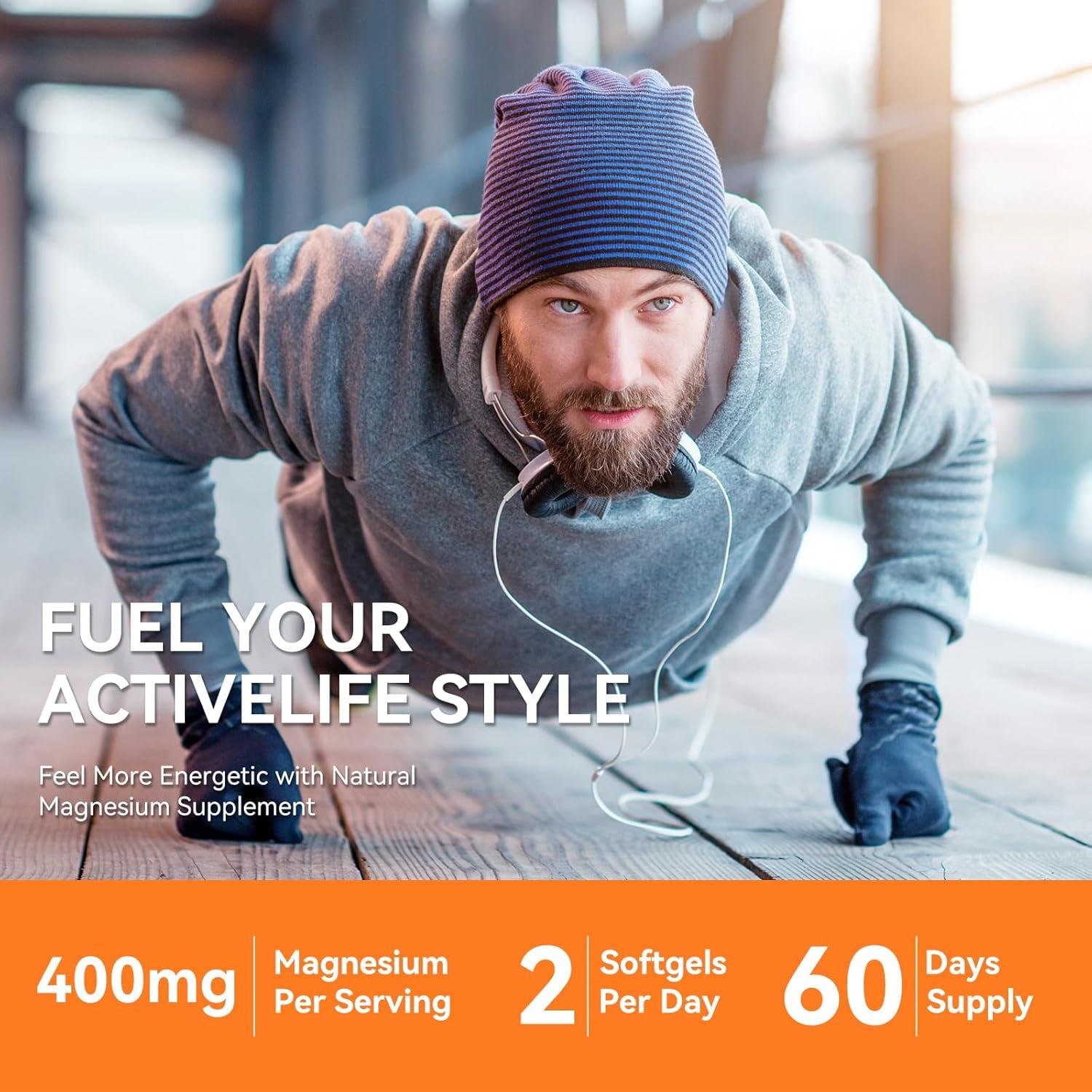 Suplemento Glicinato de Magnesio Hovika 400mg 120 Softgels Veganas