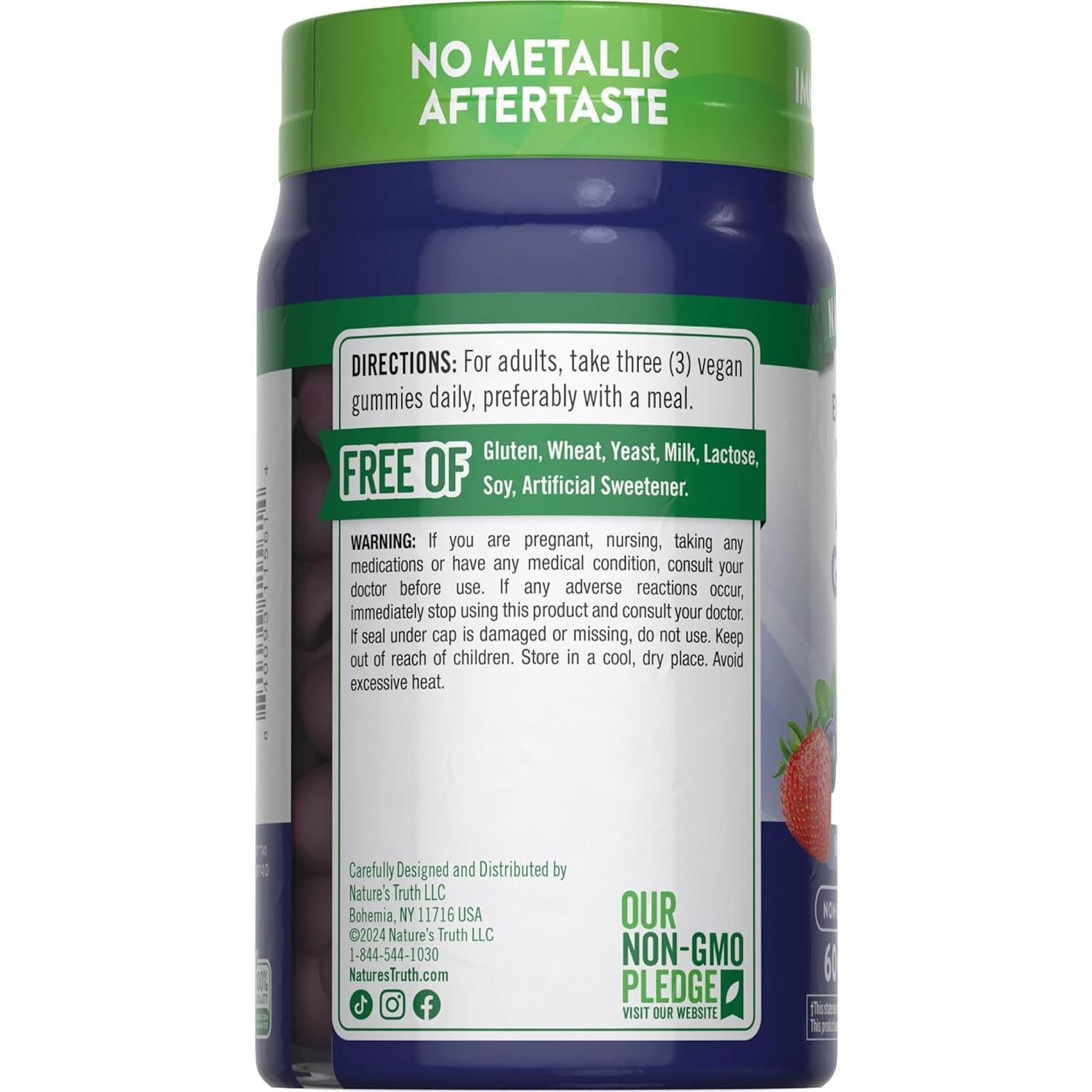 Gomitas de Zinc Nature's Truth 50 mg Veganas 60 Conteo