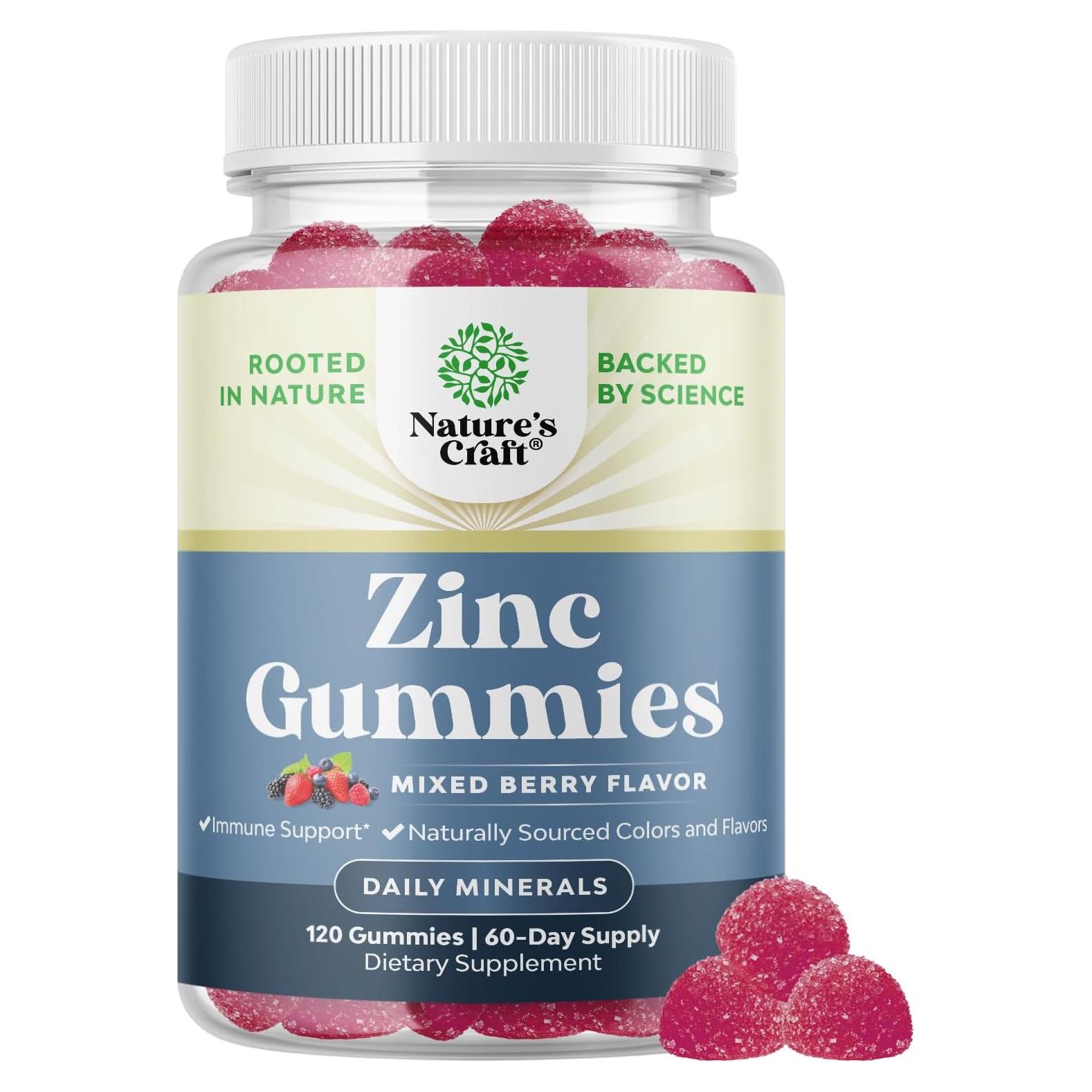 Gomitas de Zinc Natures Craft 120 Masticables 50mg