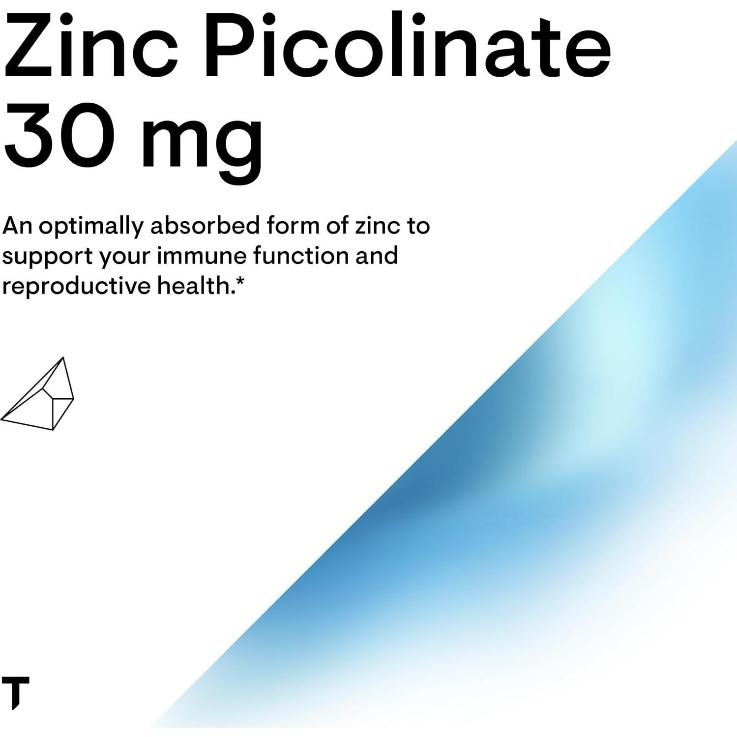 Suplemento de Zinc Picolinato Thorne 30 mg - 180 Cápsulas