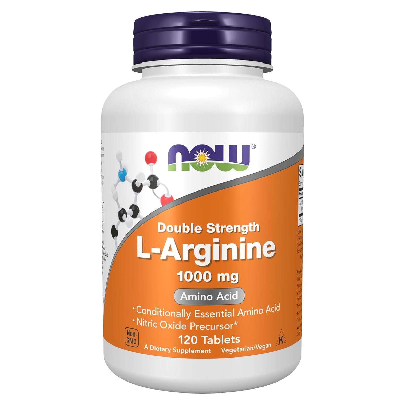 Suplemento L-Arginina 1000 mg NOW Foods - 120 Tabletas