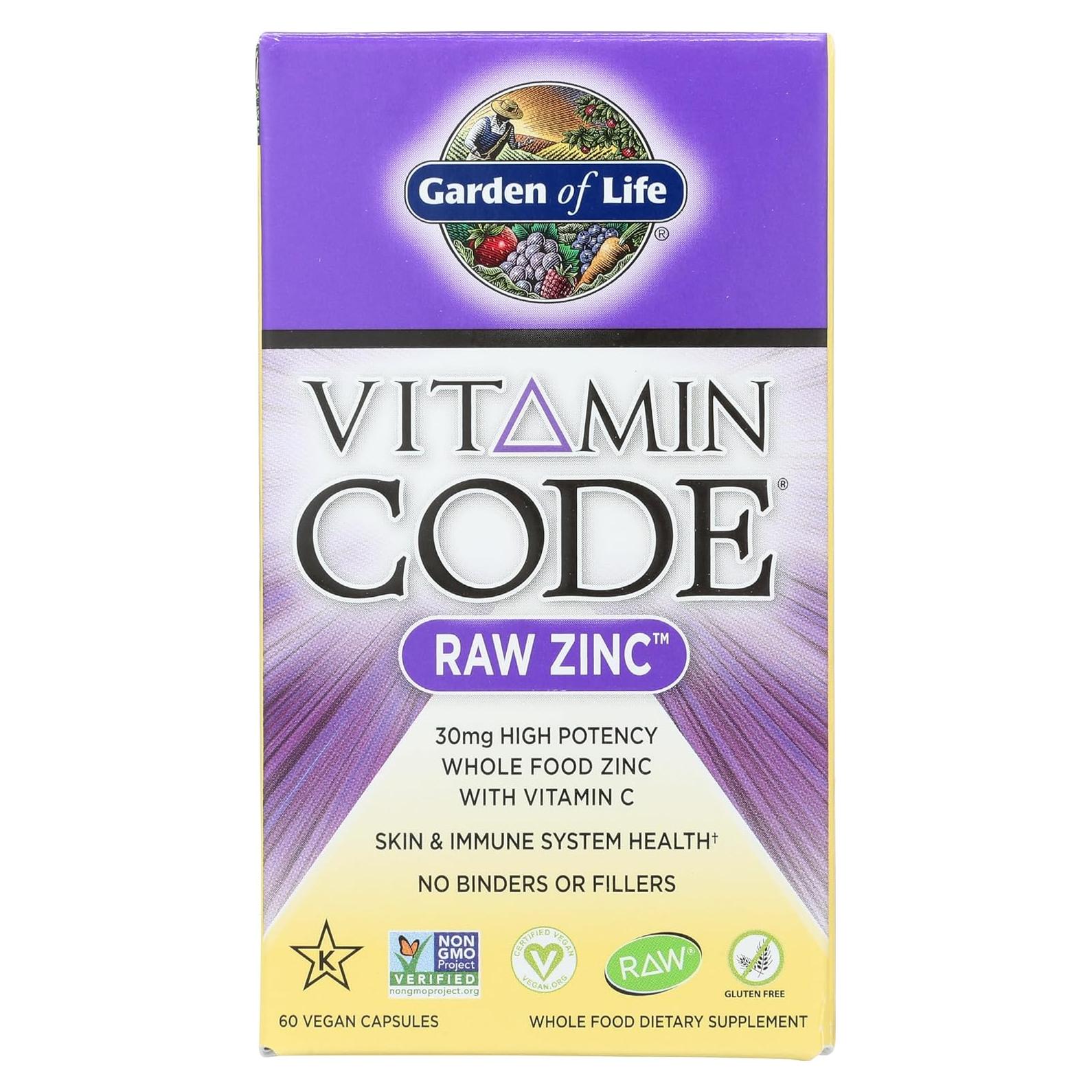 Cápsulas Veganas de Zinc Jardín de la Vida 60 Unidades