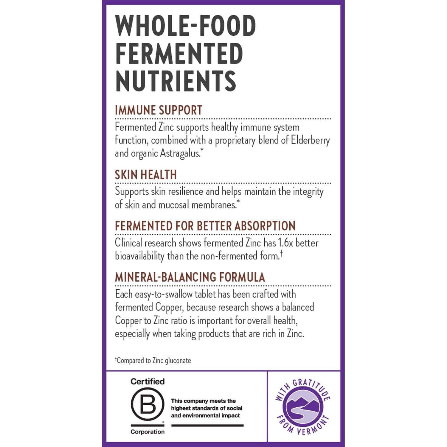 Suplemento de Zinc New Chapter 90 Tabletas - Soporte Inmunológico