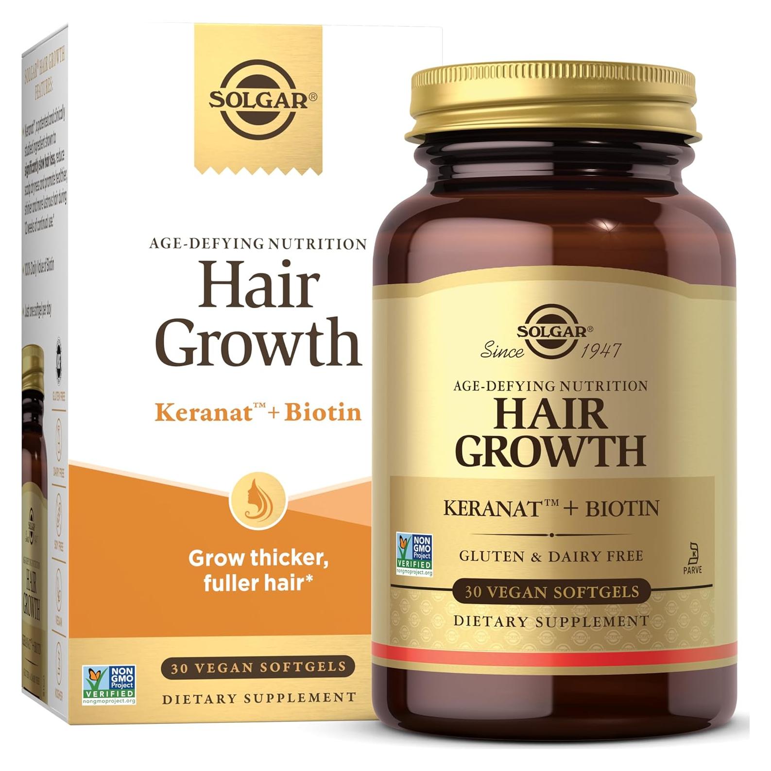 Suplemento Crecimiento Cabello Solgar Biotina 30 Cápsulas