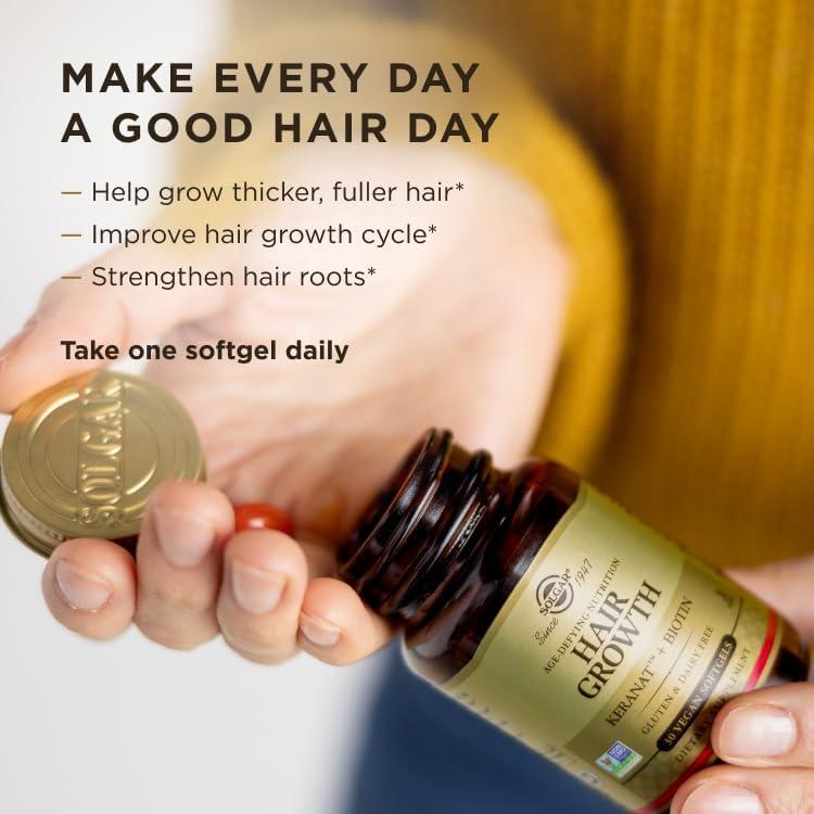 Suplemento Crecimiento Cabello Solgar Biotina 30 Cápsulas