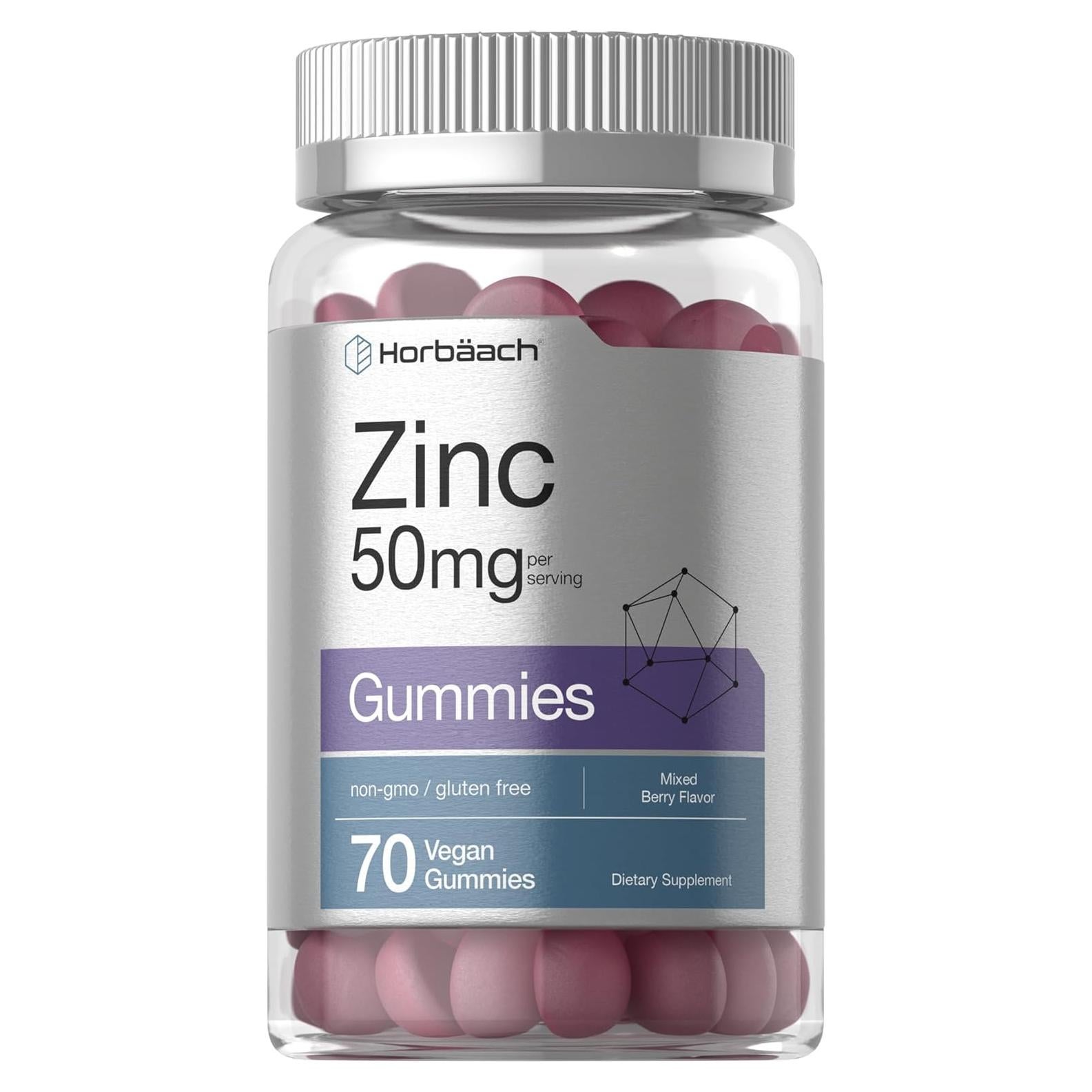 Gominolas de Zinc Horbäach 50mg 70 Unidades Sabor Frutas Mixtas