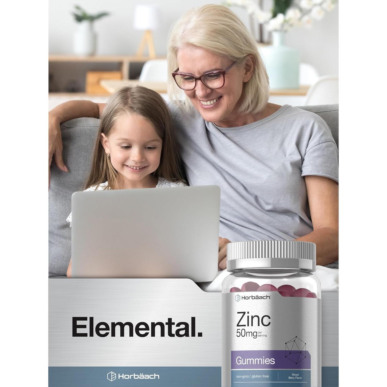 Gominolas de Zinc Horbäach 50mg 70 Unidades Sabor Frutas Mixtas