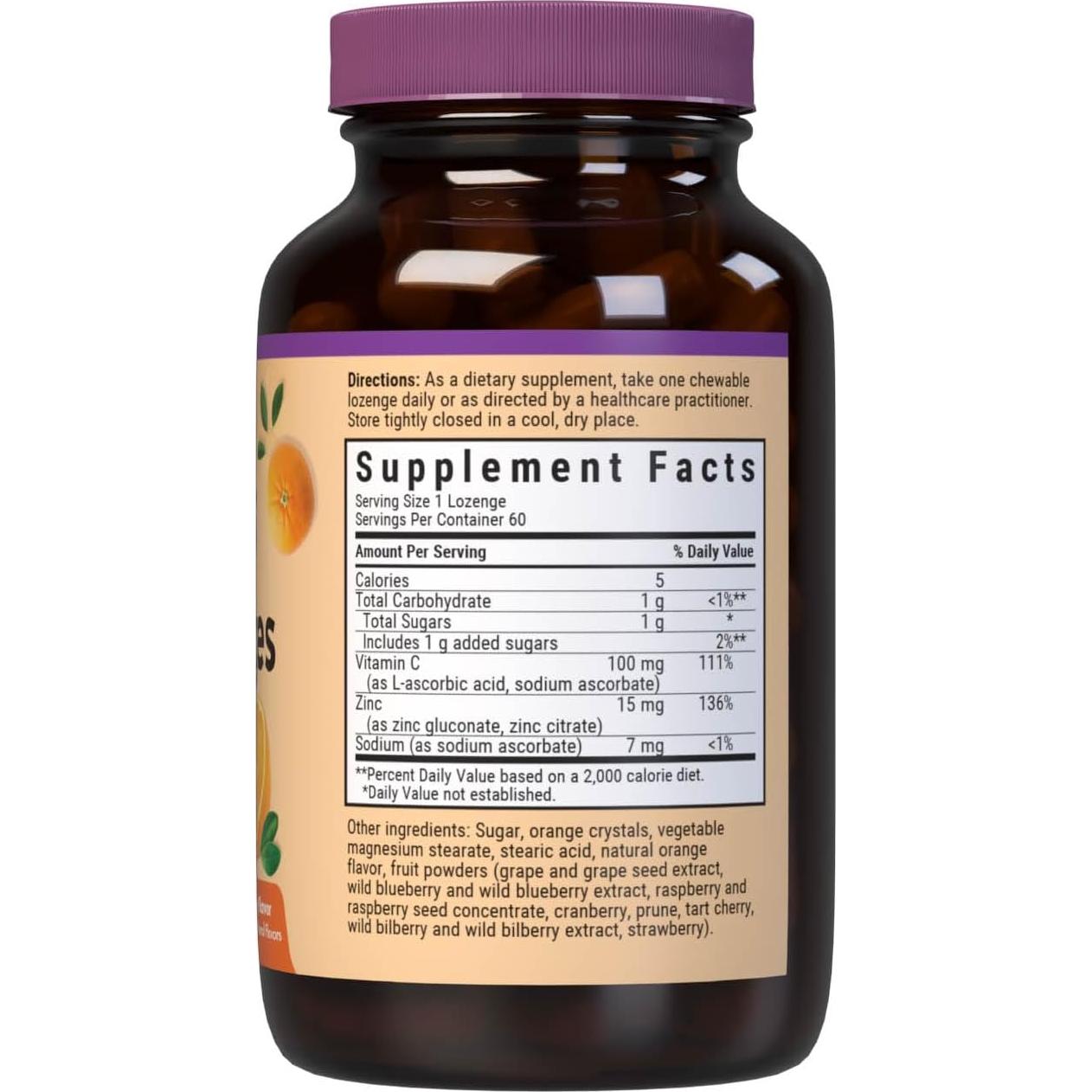 Pastillas Masticables de Zinc Bluebonnet 15mg + Vitamina C 100mg