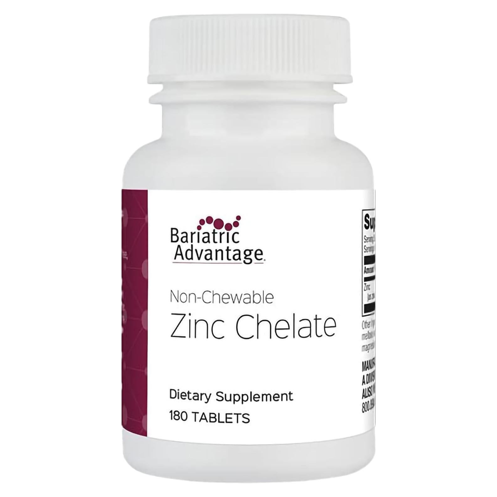 Tabletas de Zinc Quelado Bariatric Advantage 20 mg - 180 Unidades