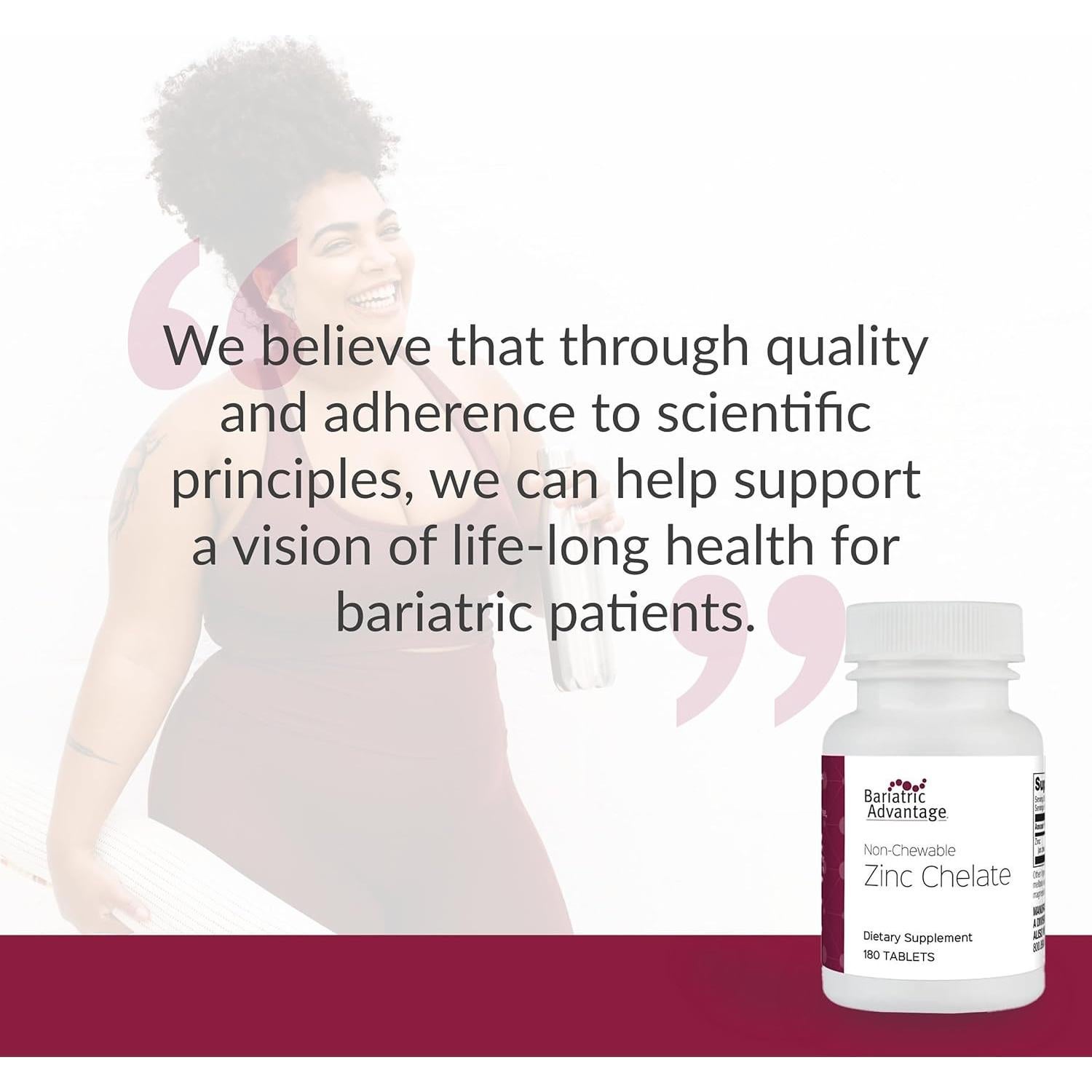 Tabletas de Zinc Quelado Bariatric Advantage 20 mg - 180 Unidades