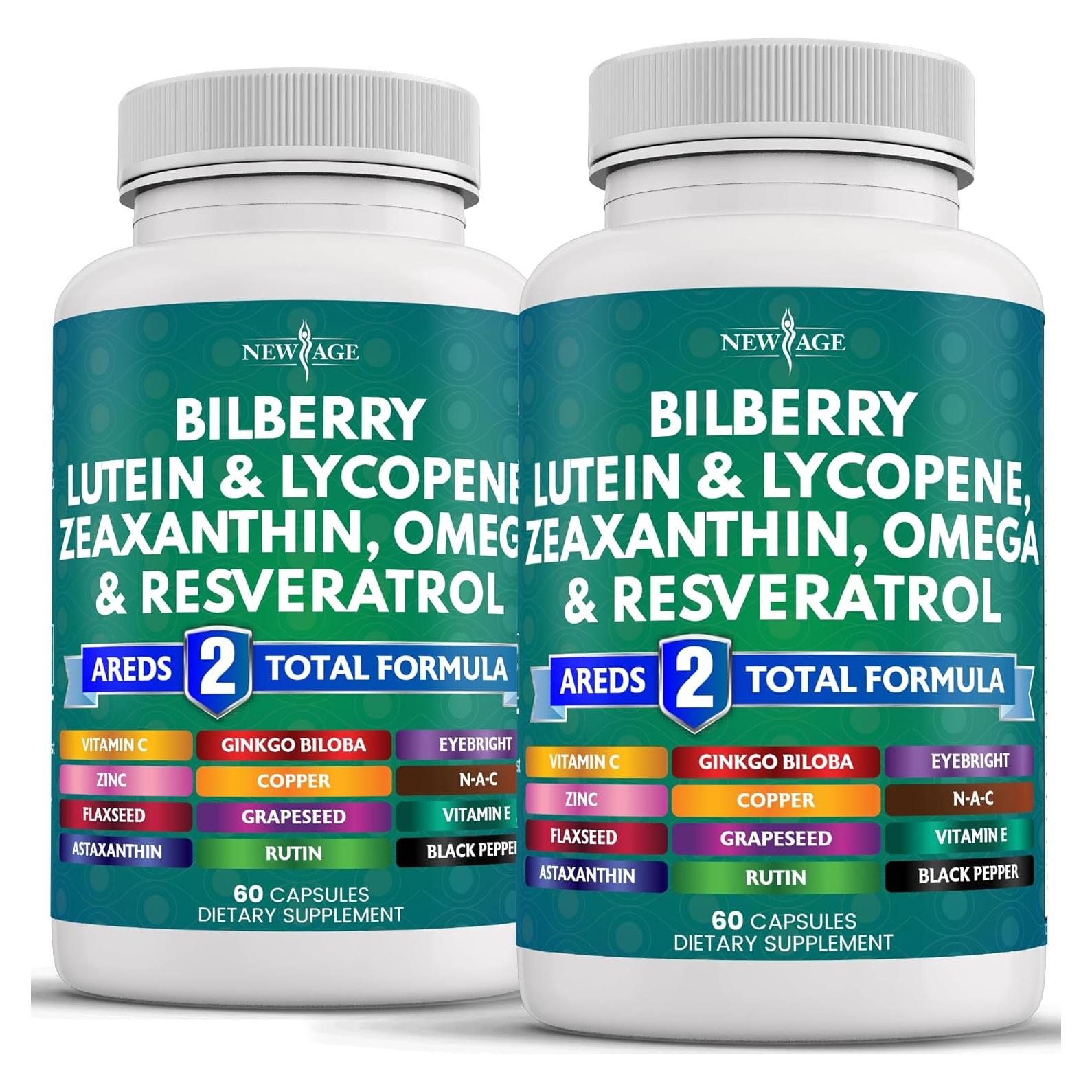 Vitaminas Oculares NEW AGE 120 Cápsulas con Luteína y Bilberry
